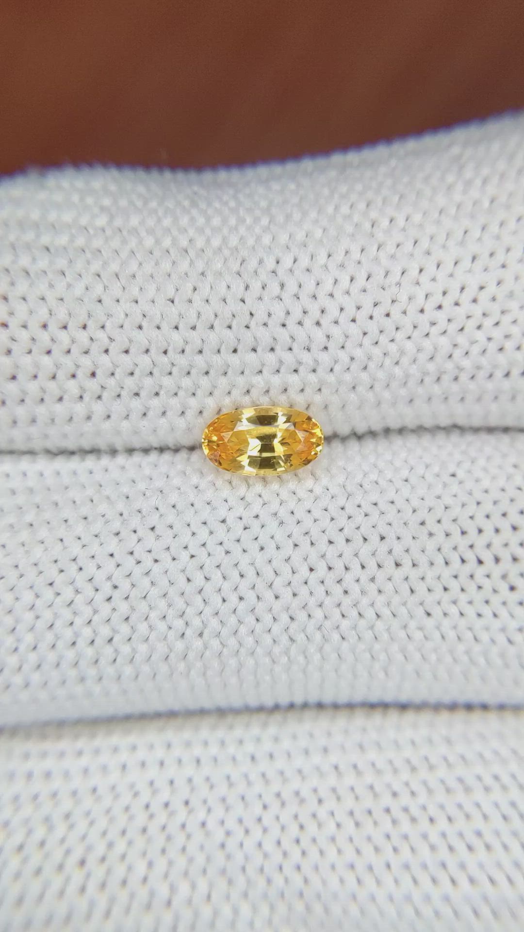 0.87 Ct. Orangish Yellow Sapphire from Ceylon (Sri Lanka) Size Video