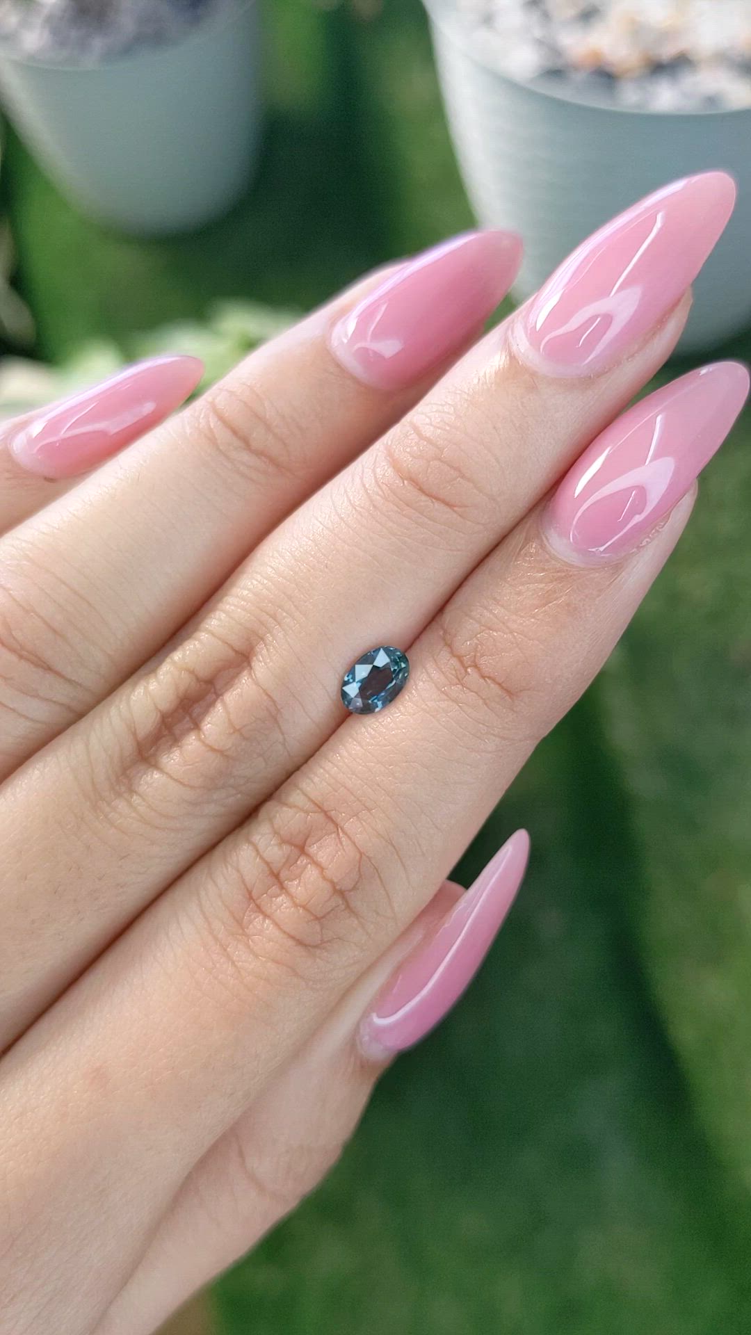 0.68 Ct. Bluish Green Sapphire from Ceylon (Sri Lanka) Size Video