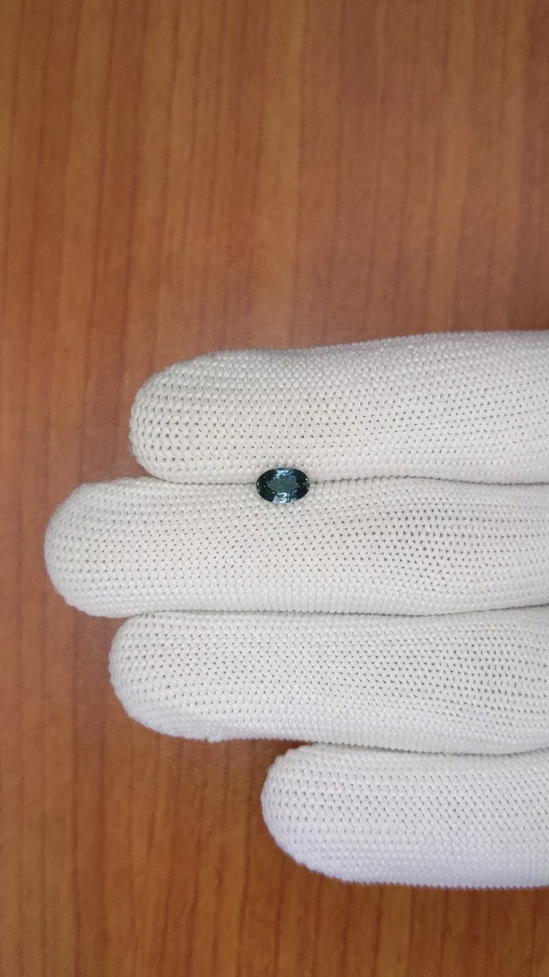 0.68 Ct. Bluish Green Sapphire from Ceylon (Sri Lanka) Size Video