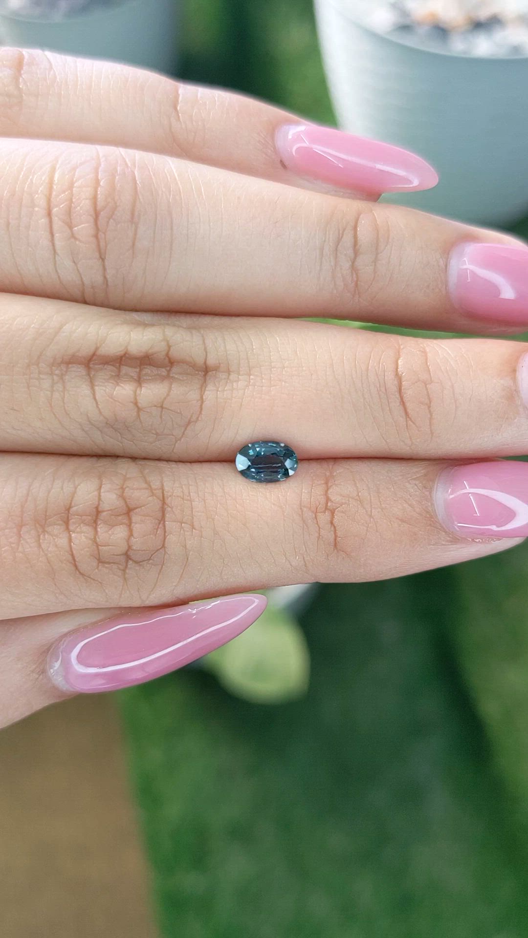 0.68 Ct. Bluish Green Sapphire from Ceylon (Sri Lanka) Size Video