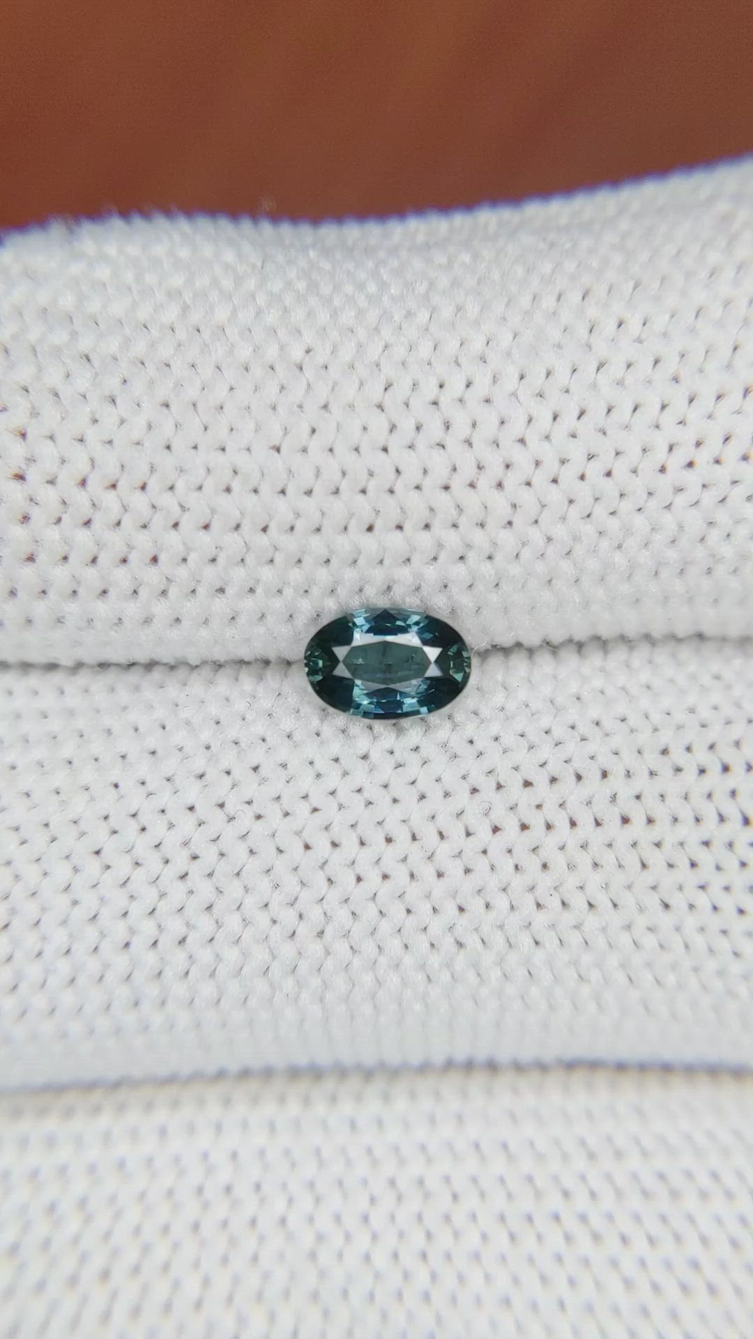 0.68 Ct. Bluish Green Sapphire from Ceylon (Sri Lanka) Size Video