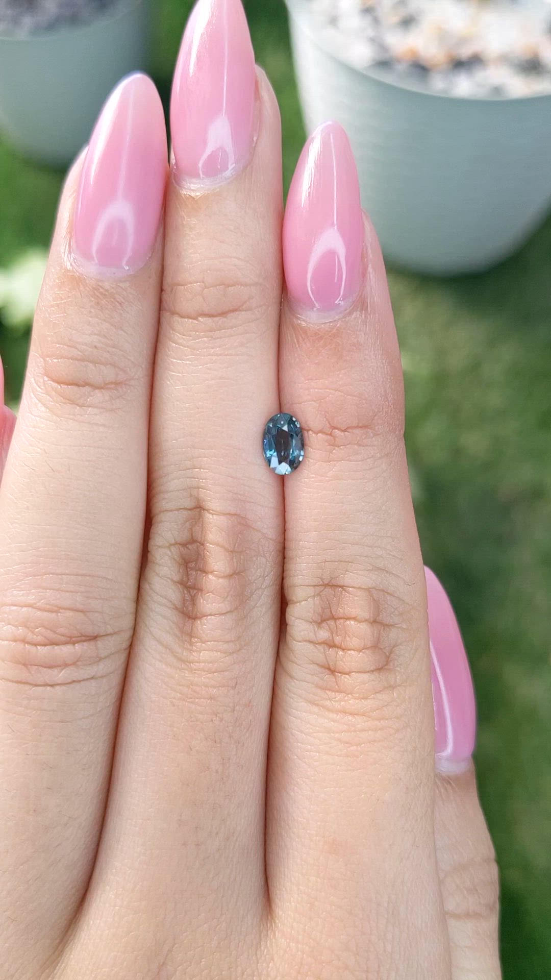 0.68 Ct. Bluish Green Sapphire from Ceylon (Sri Lanka) Size Video