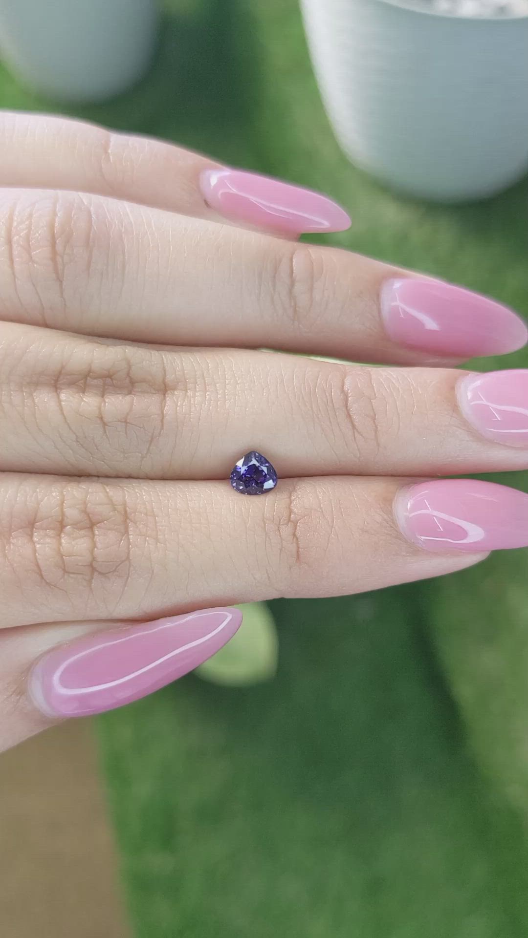 0.60 Ct. Purple Sapphire from Ceylon (Sri Lanka) Size Video