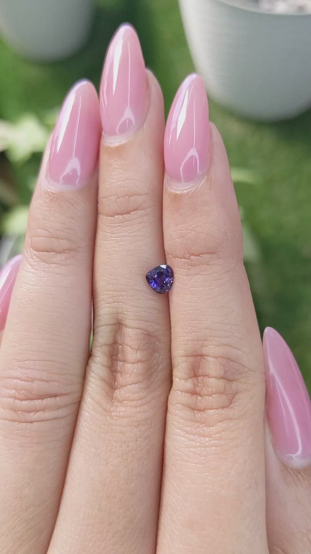 0.60 Ct. Purple Sapphire from Ceylon (Sri Lanka) Size Video