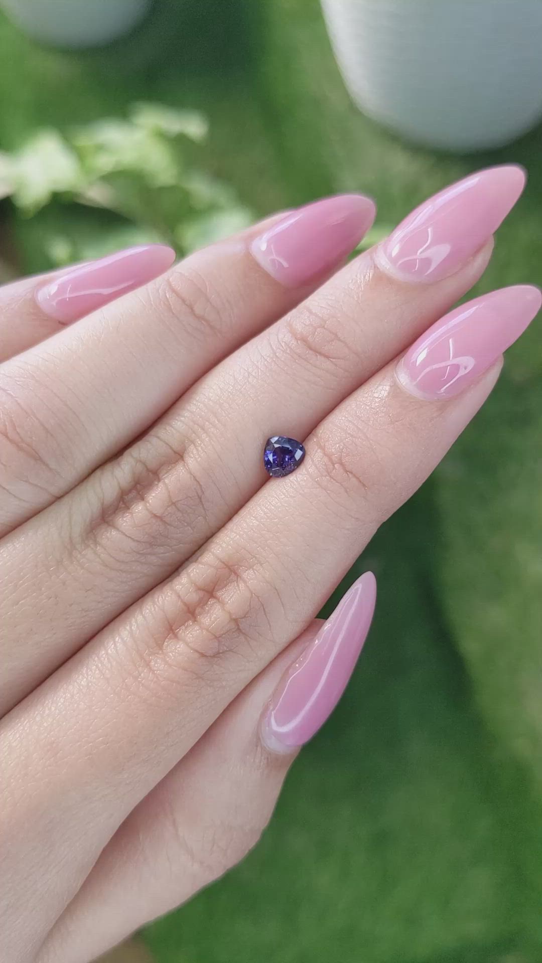 0.60 Ct. Purple Sapphire from Ceylon (Sri Lanka) Size Video