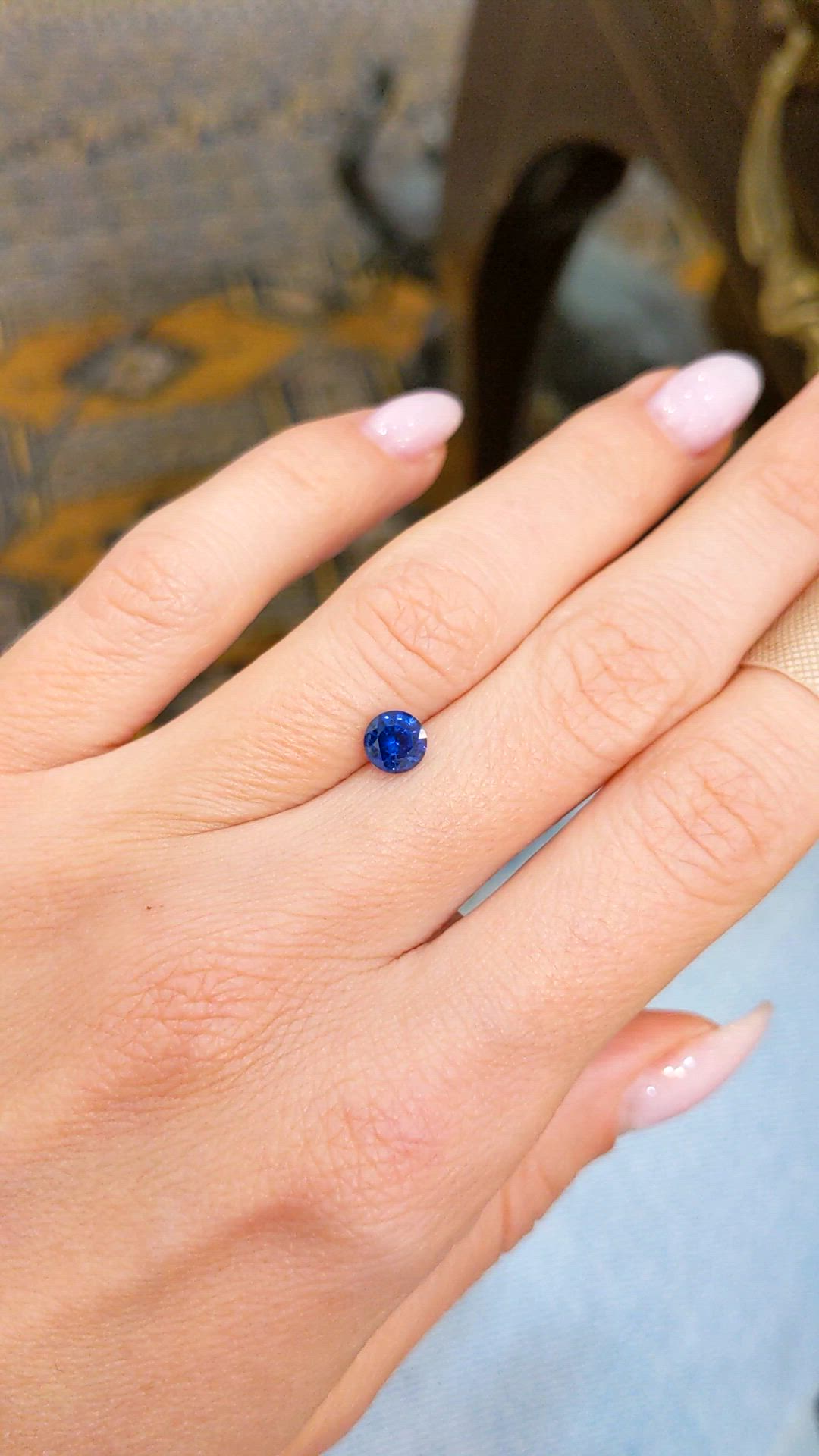 0.82 Ct. Blue Sapphire from Ceylon (Sri Lanka) Size Video