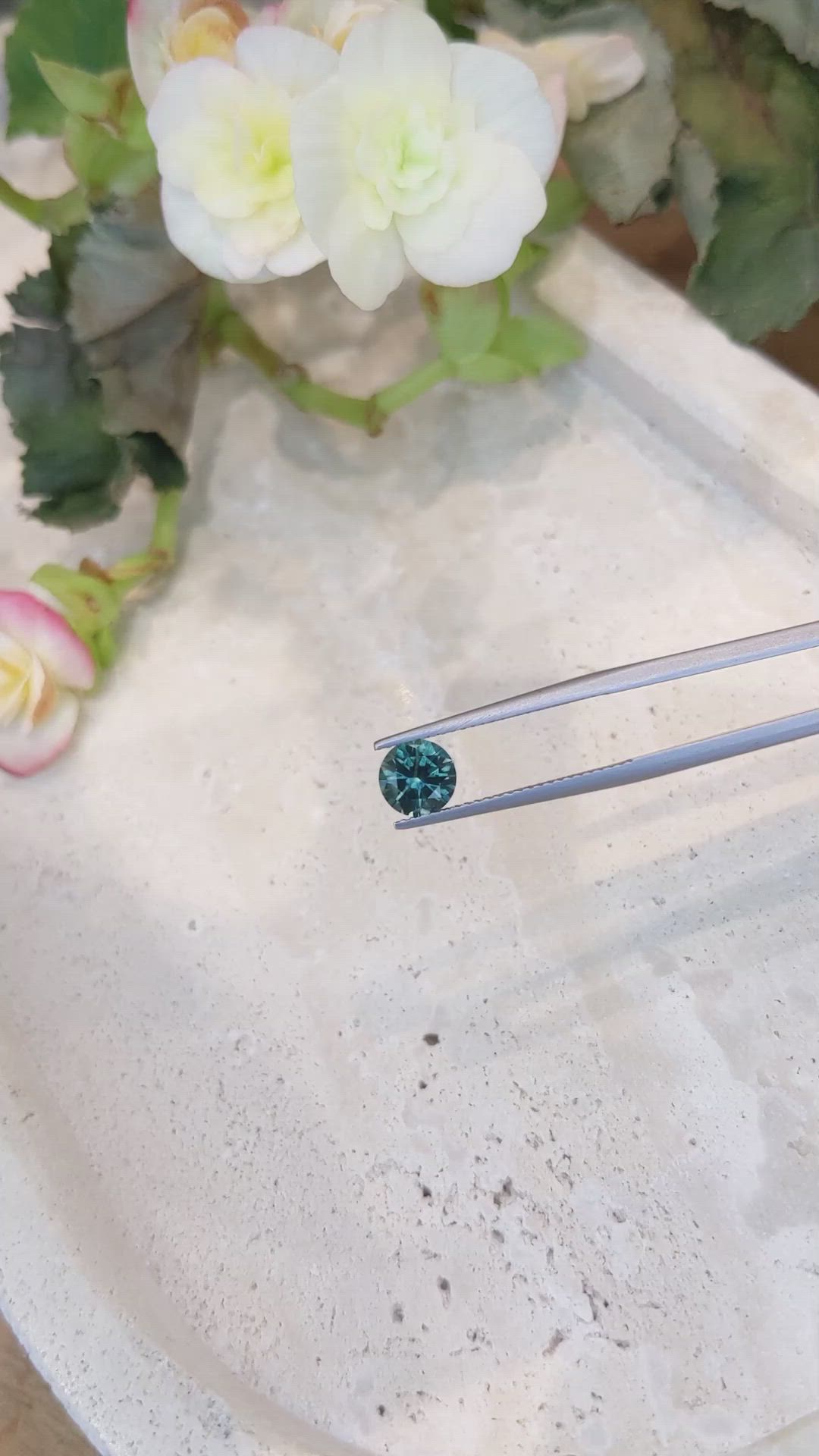 1.35 Ct. Greenish Blue Sapphire from Montana Size Video