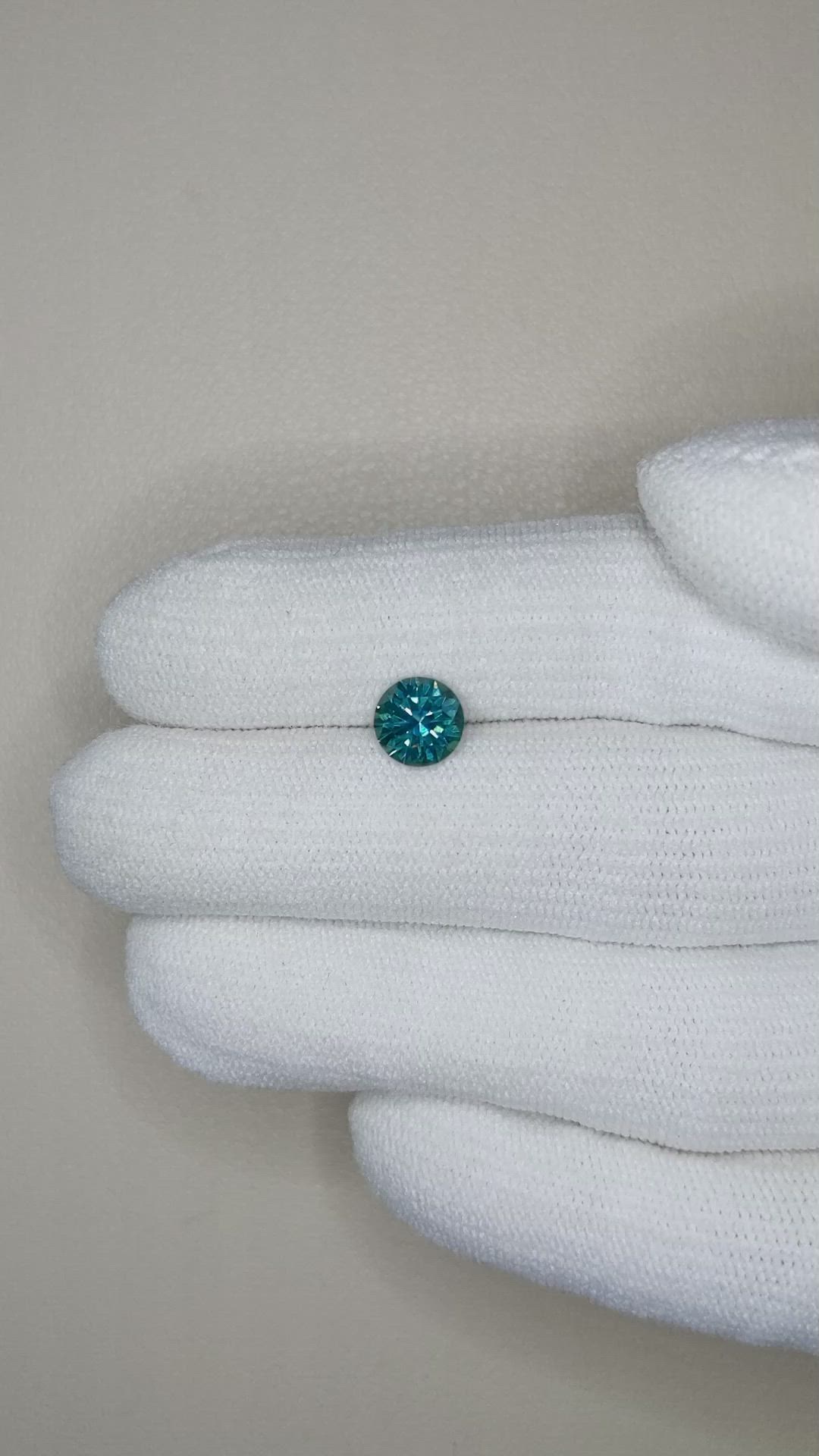 1.35 Ct. Greenish Blue Sapphire from Montana Size Video