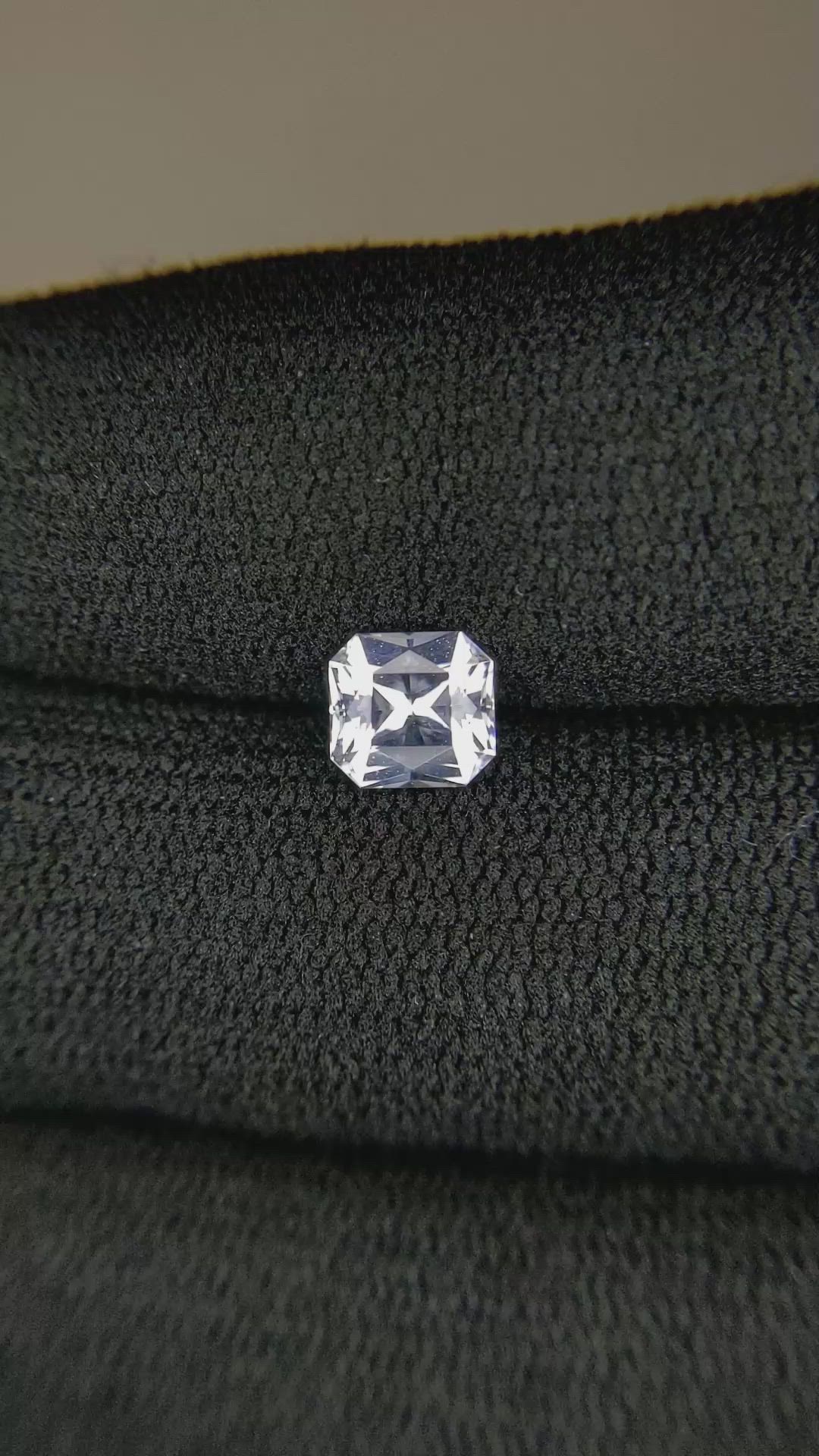 1.10 Ct. White Sapphire from Ceylon (Sri Lanka) Size Video