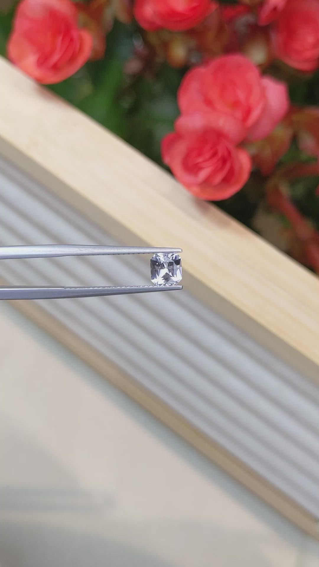 1.10 Ct. White Sapphire from Ceylon (Sri Lanka) Size Video