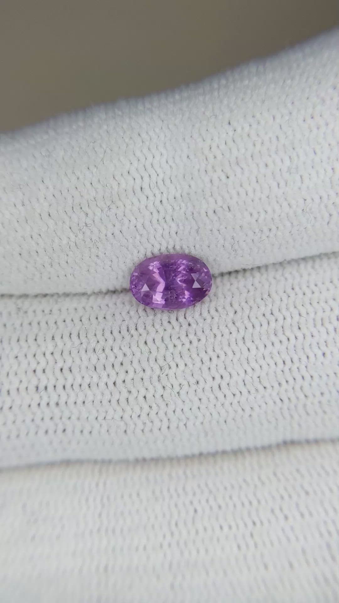 1.15 Ct. Purple Sapphire from Ceylon (Sri Lanka) Size Video