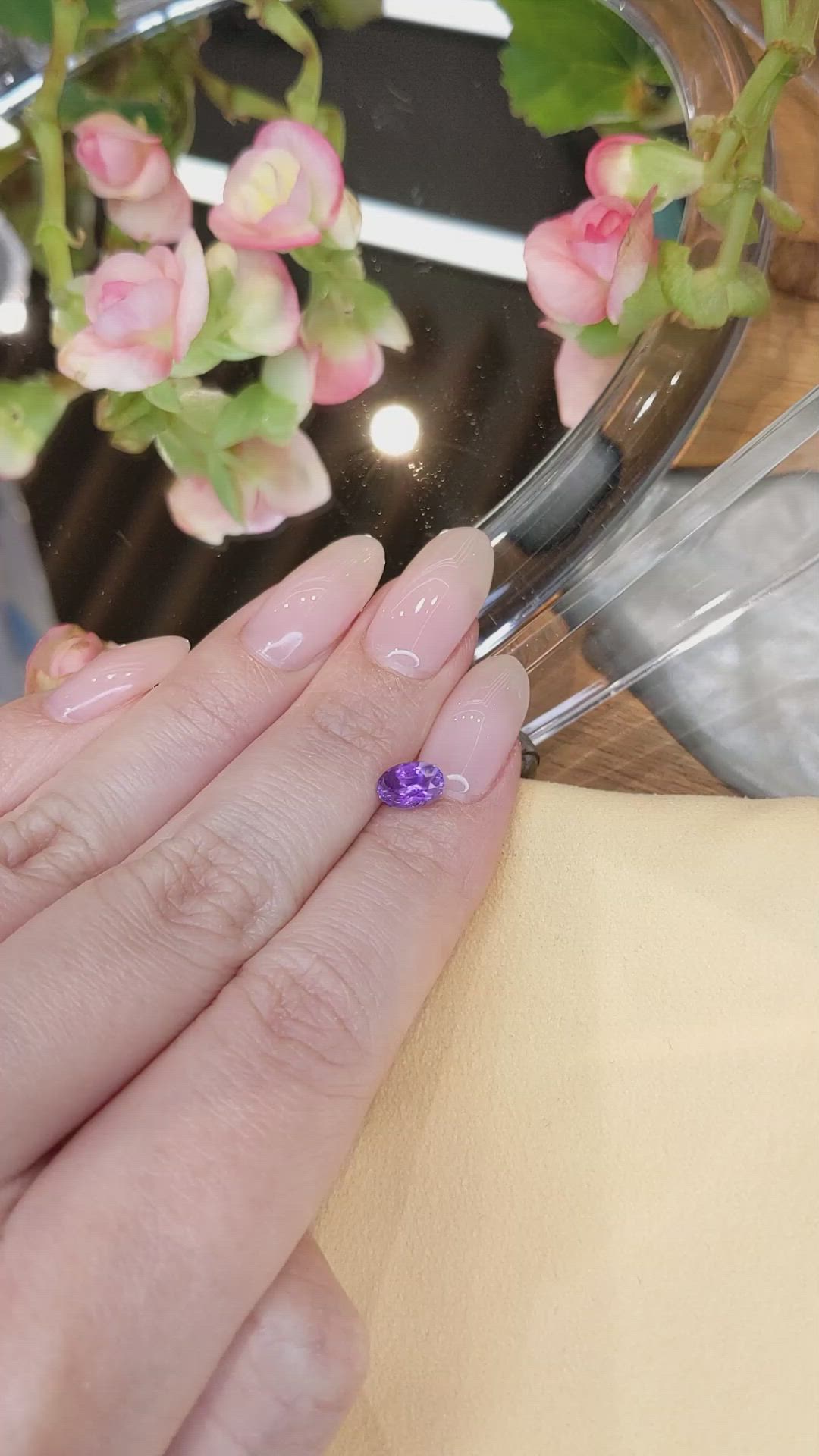 1.15 Ct. Purple Sapphire from Ceylon (Sri Lanka) Size Video