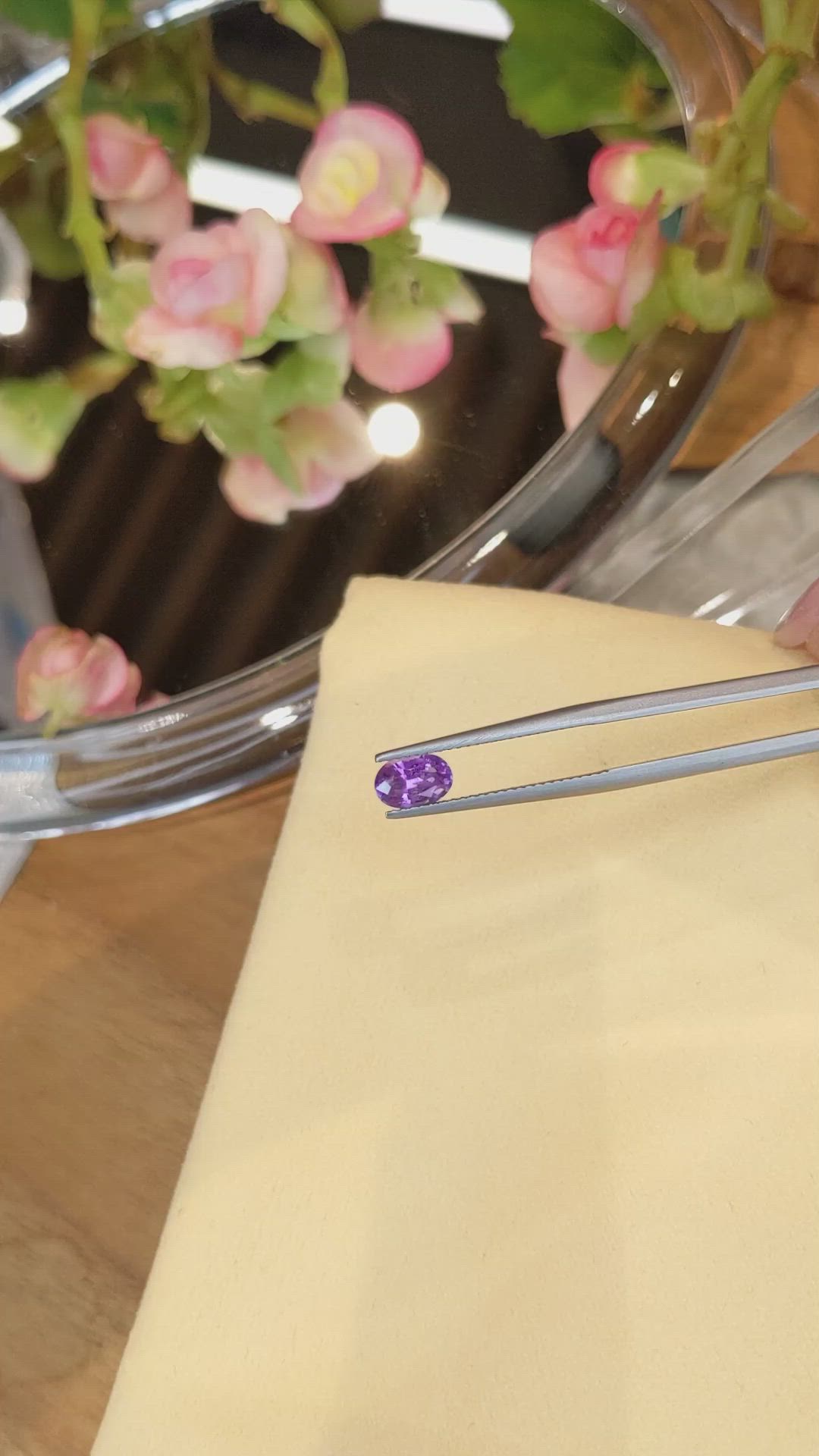1.15 Ct. Purple Sapphire from Ceylon (Sri Lanka) Size Video