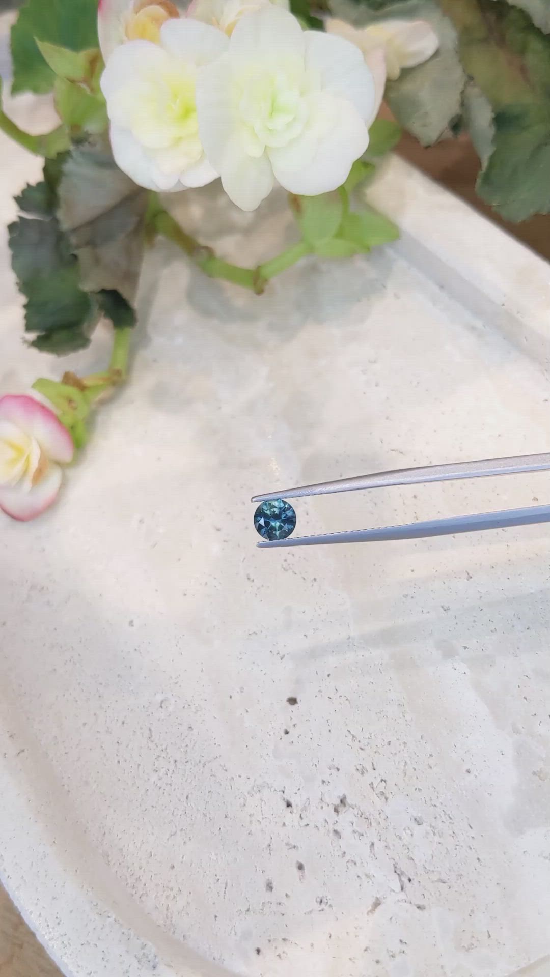 0.82 Ct. Greenish Blue Sapphire from Montana Size Video