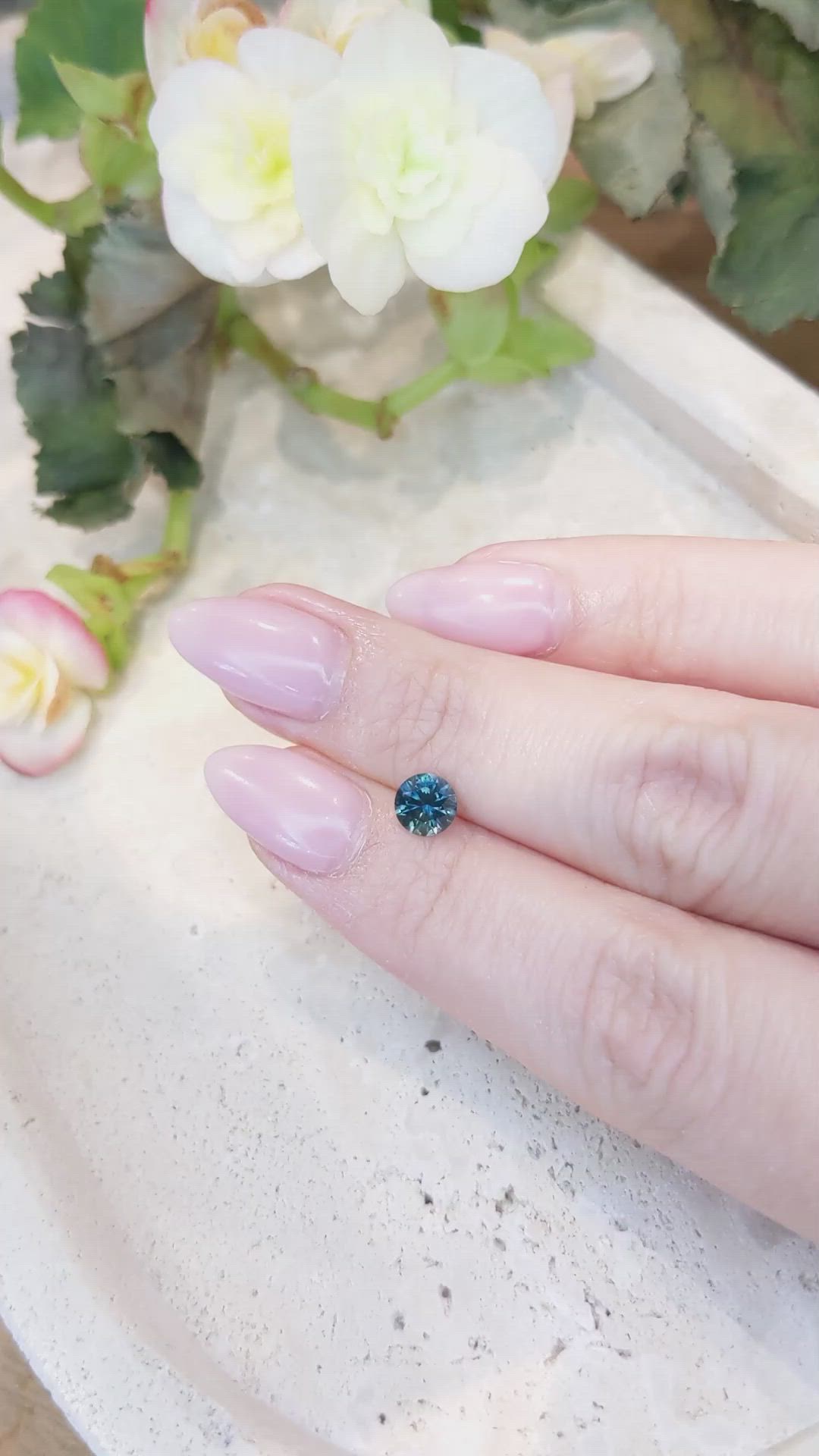 0.82 Ct. Greenish Blue Sapphire from Montana Size Video