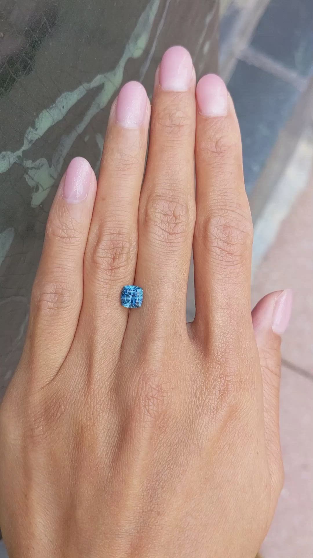 1.49 Ct. Greenish Blue Sapphire from Montana Size Video