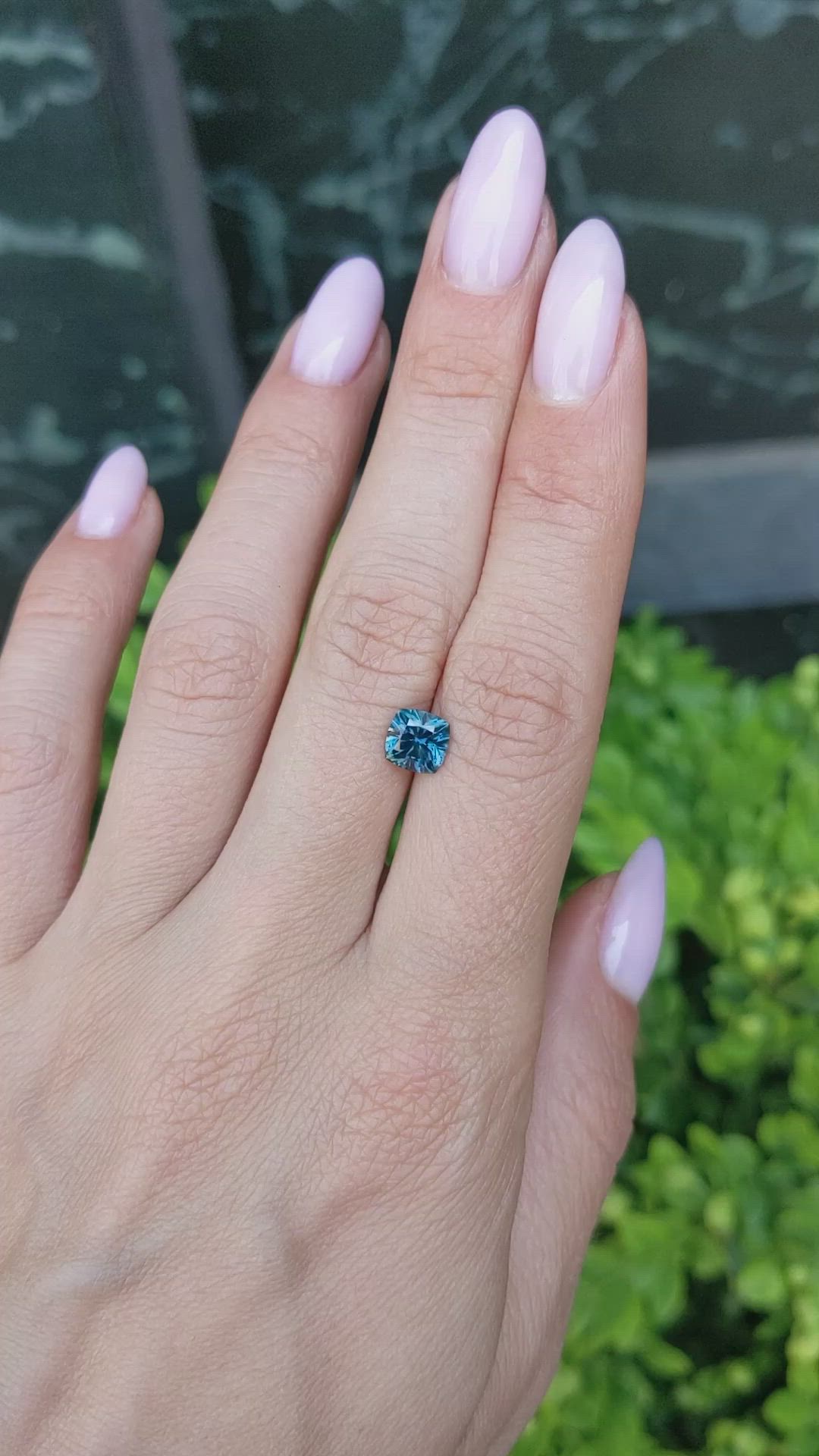 1.49 Ct. Greenish Blue Sapphire from Montana Size Video