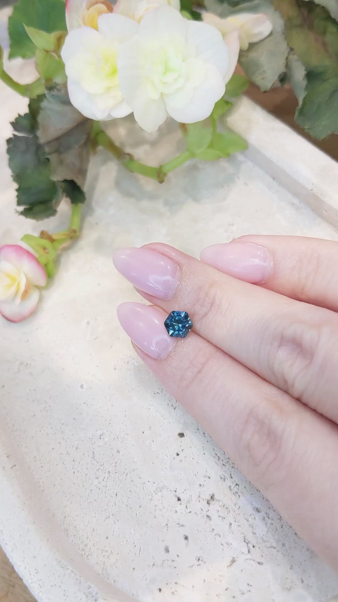 1.09 Ct. Greenish Blue Sapphire from Montana Size Video