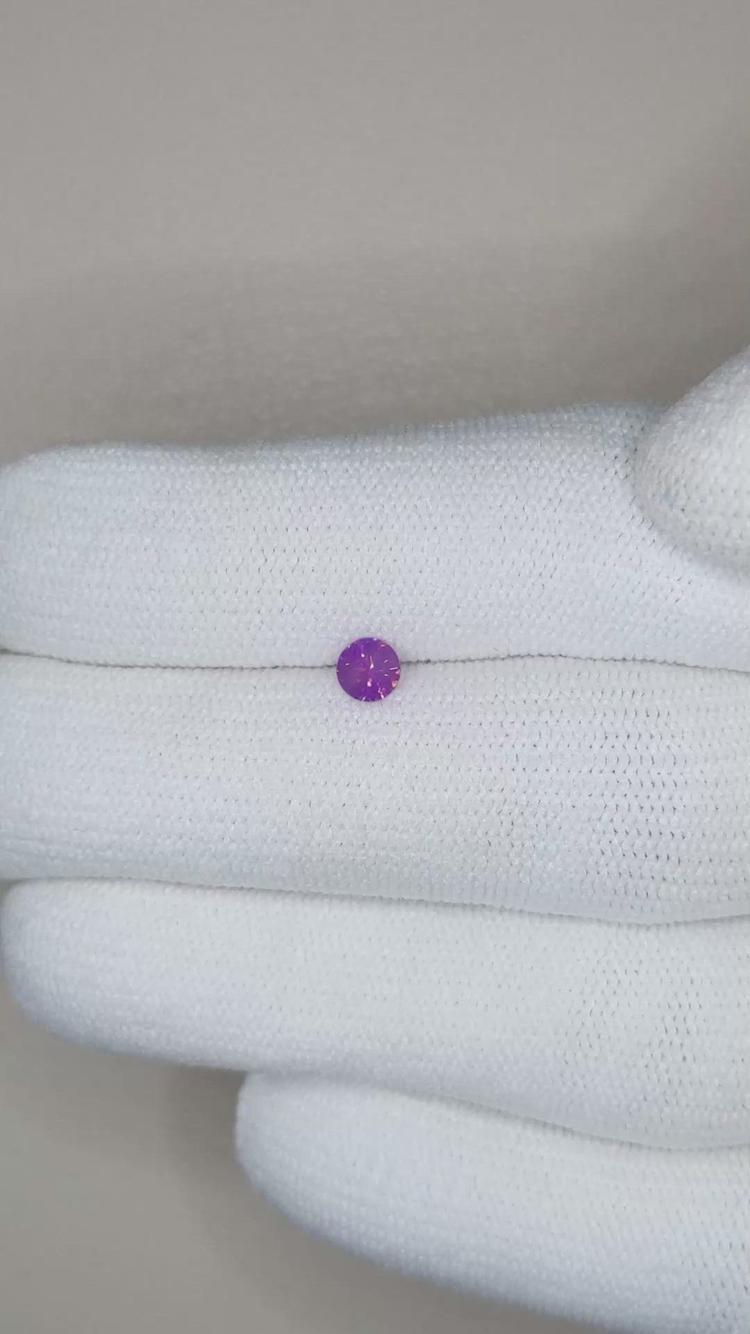 0.25 Ct. Pinkish Purple Sapphire from Ceylon (Sri Lanka) Size Video