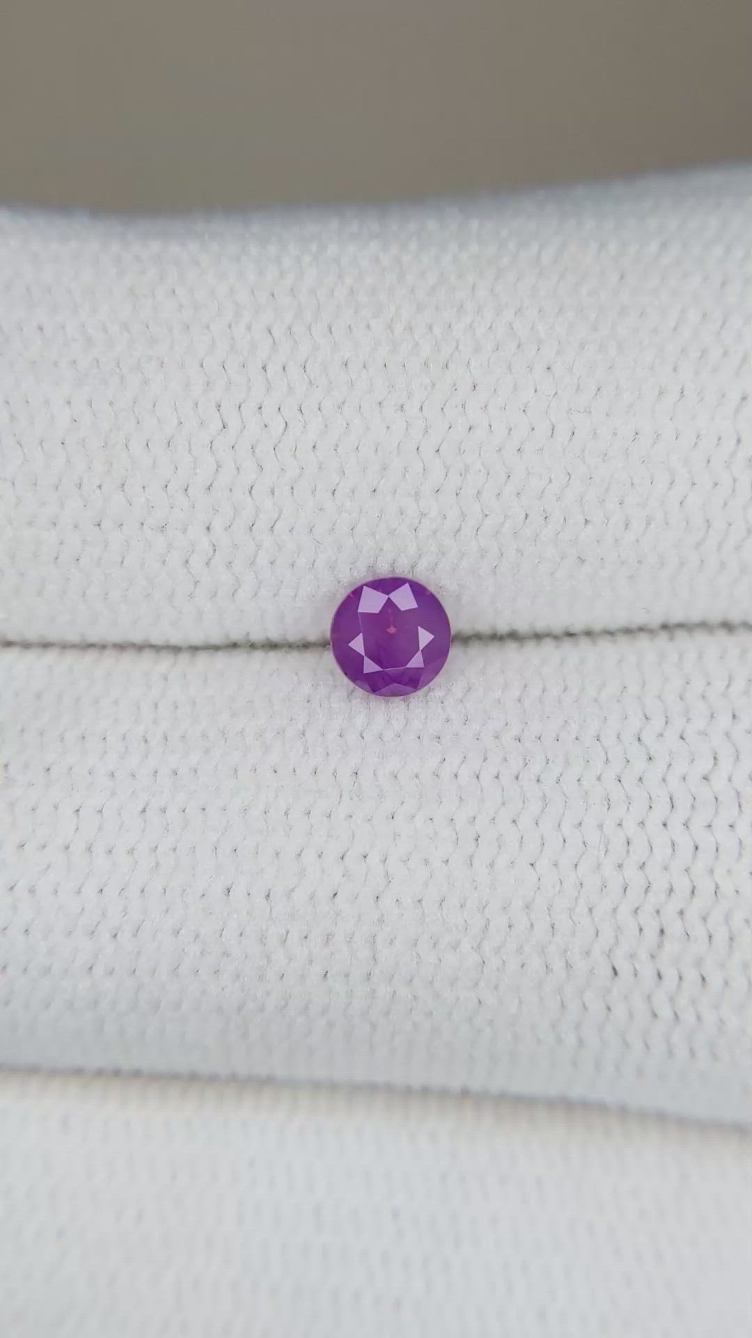 0.25 Ct. Pinkish Purple Sapphire from Ceylon (Sri Lanka) Size Video