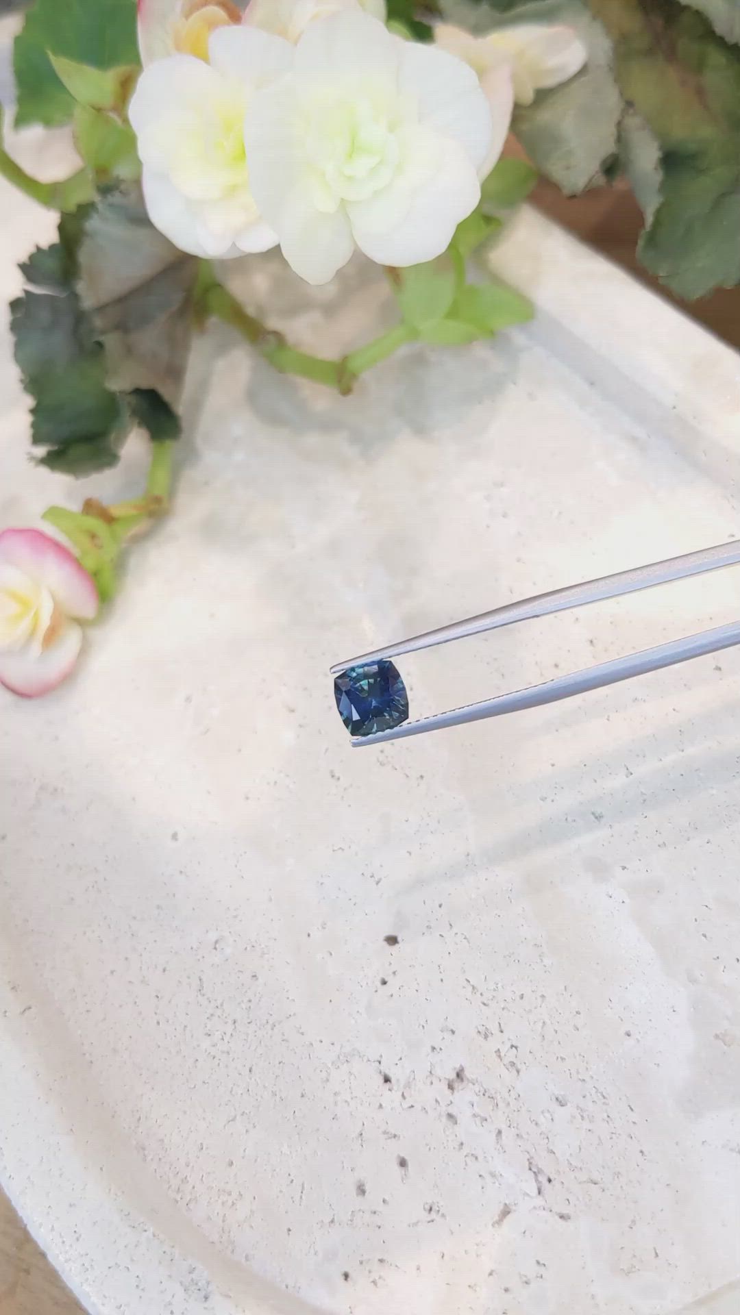 1.95 Ct. Greenish Blue Sapphire from Montana Size Video