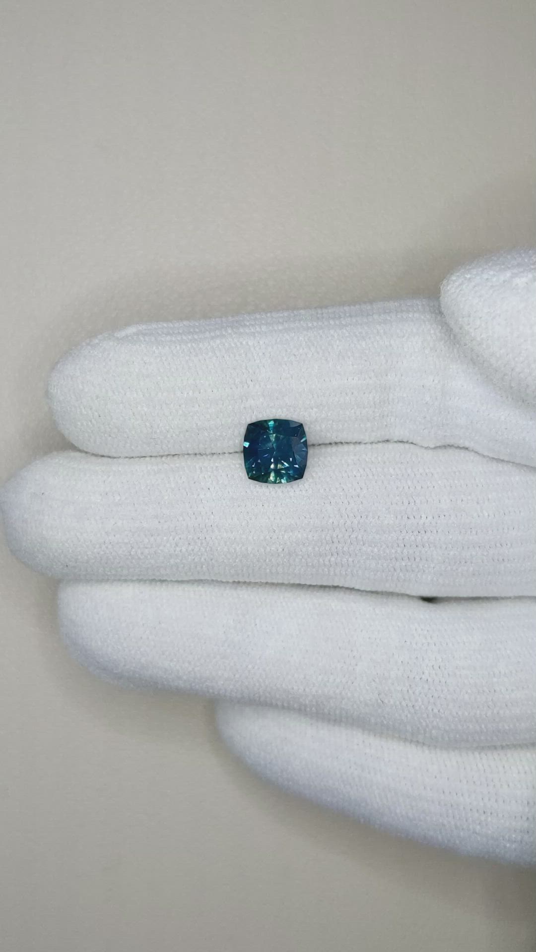 1.95 Ct. Greenish Blue Sapphire from Montana Size Video