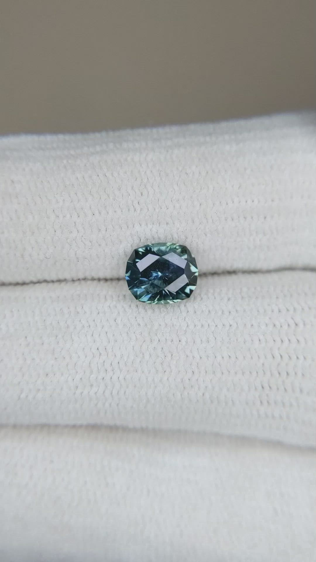 1.18 Ct. Bluish Green Sapphire from Montana Size Video