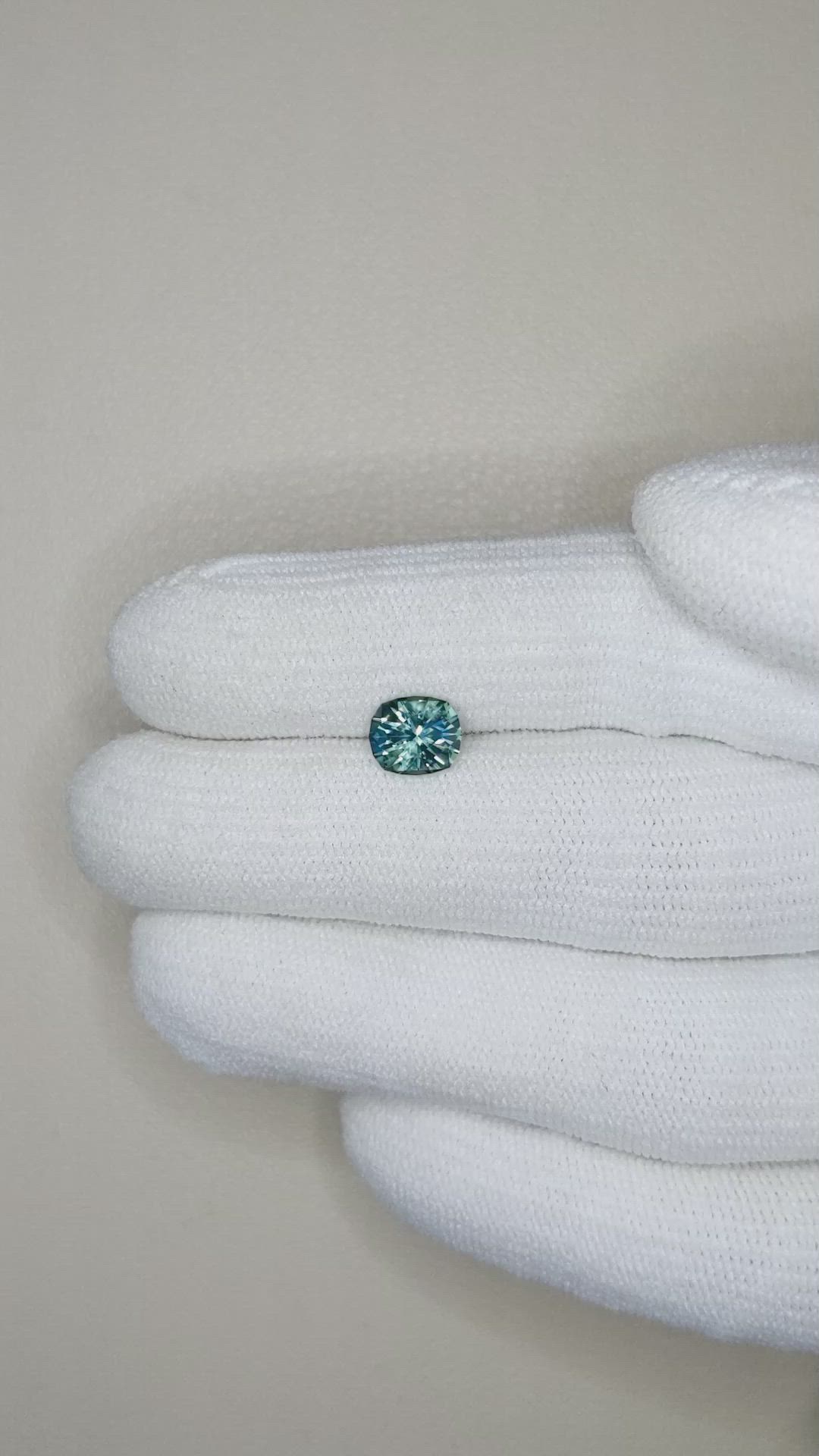 1.18 Ct. Bluish Green Sapphire from Montana Size Video