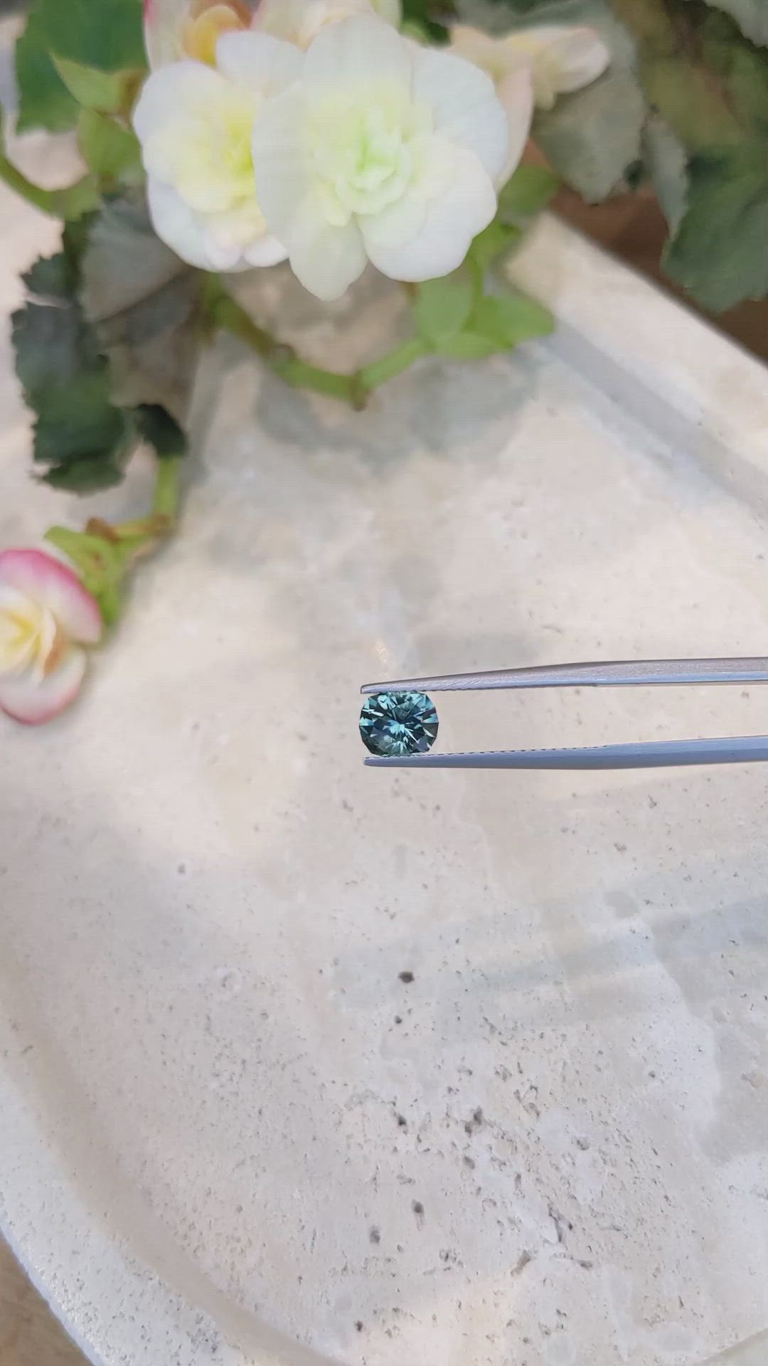1.18 Ct. Bluish Green Sapphire from Montana Size Video