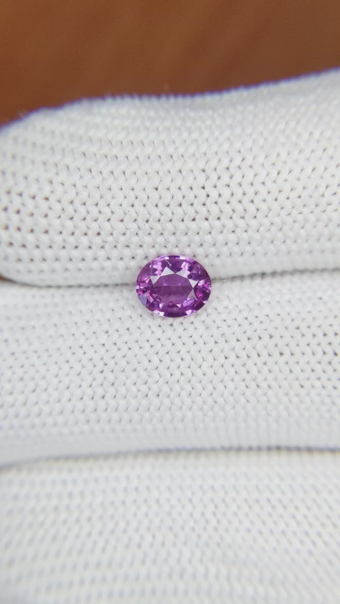 1.01 Ct. Pinkish Purple Sapphire from Ceylon (Sri Lanka) Size Video