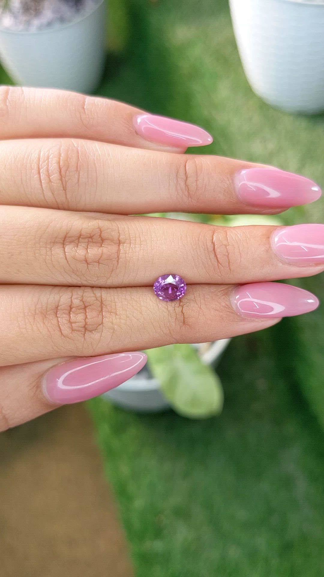 1.01 Ct. Pinkish Purple Sapphire from Ceylon (Sri Lanka) Size Video