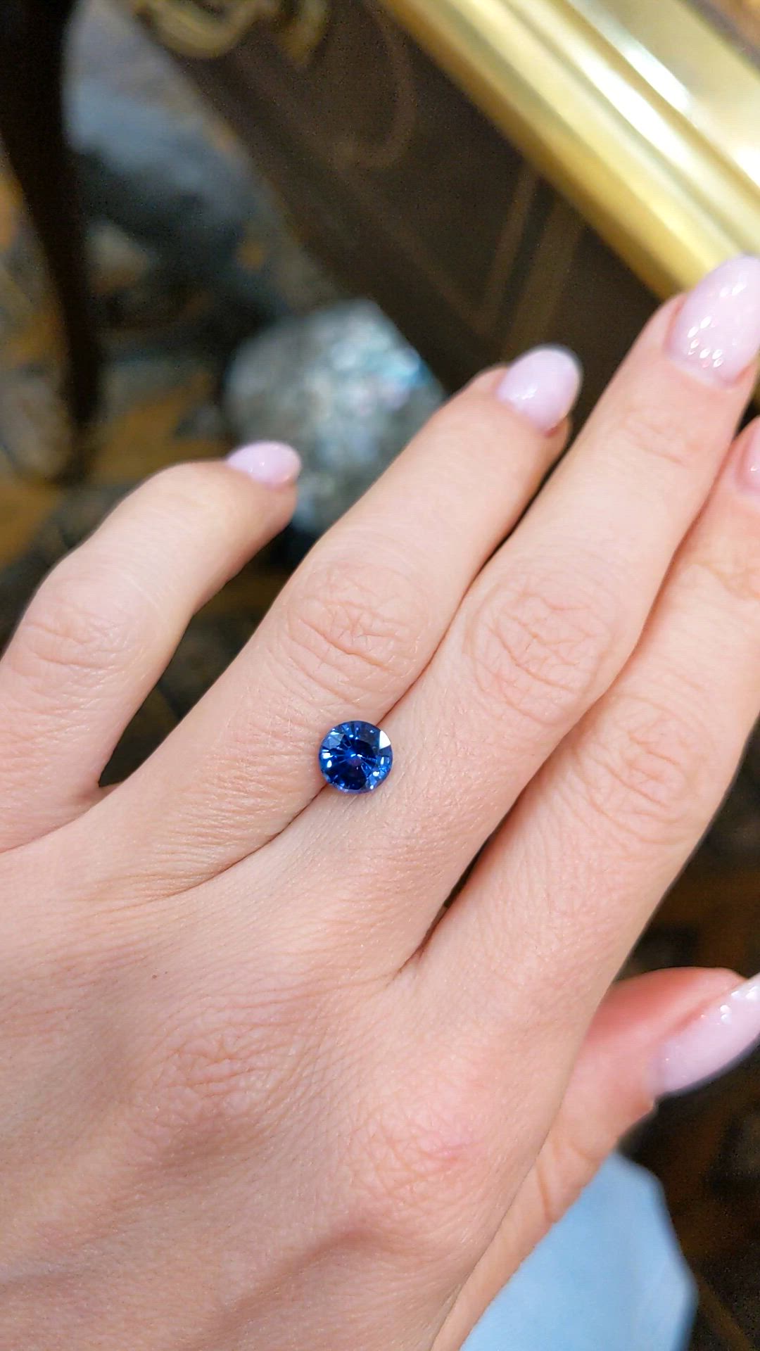 1.30 Ct. Blue Sapphire from Ceylon (Sri Lanka) Size Video