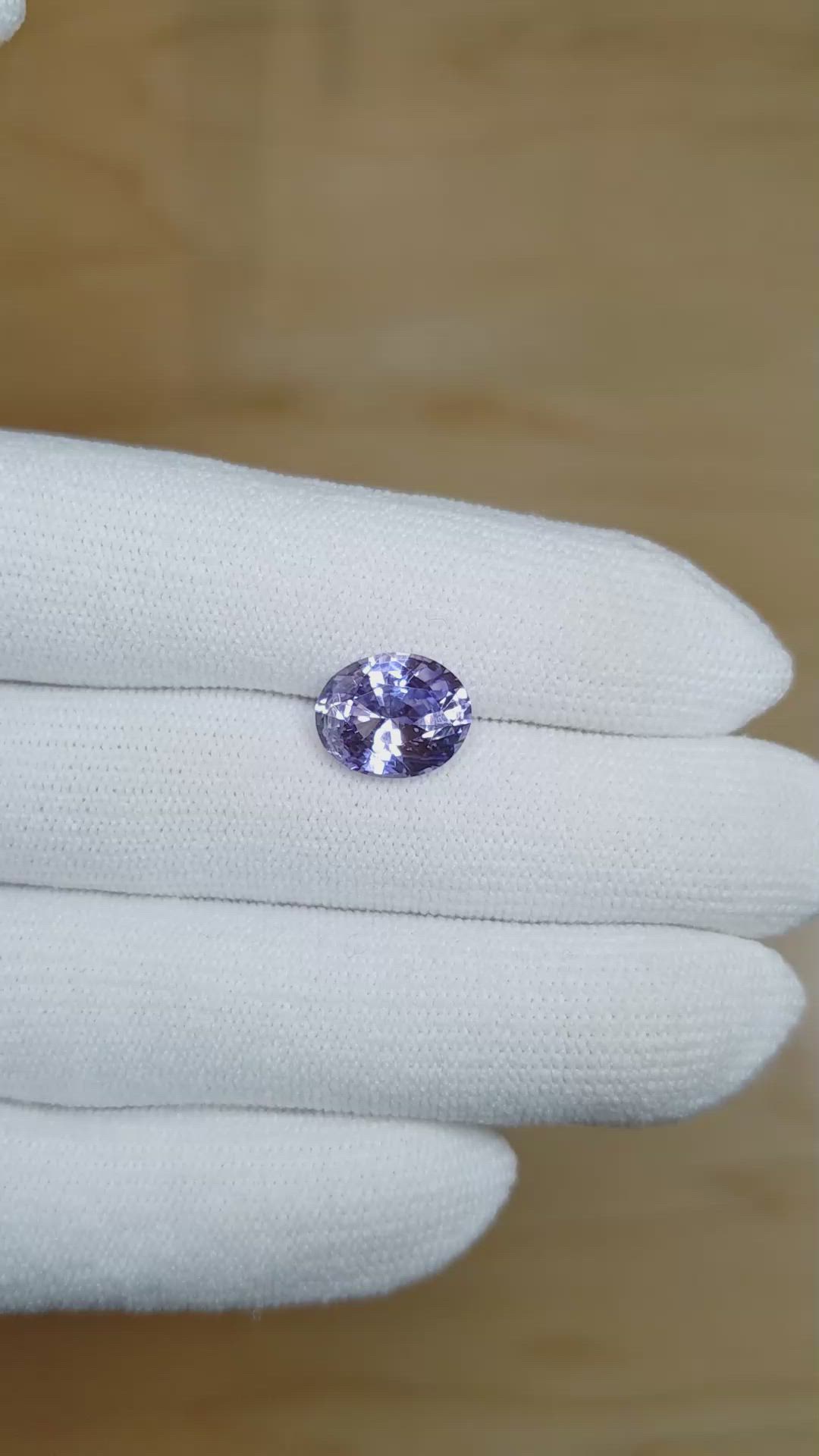 4.51 Ct. Violet Sapphire from Ceylon (Sri Lanka) Size Video