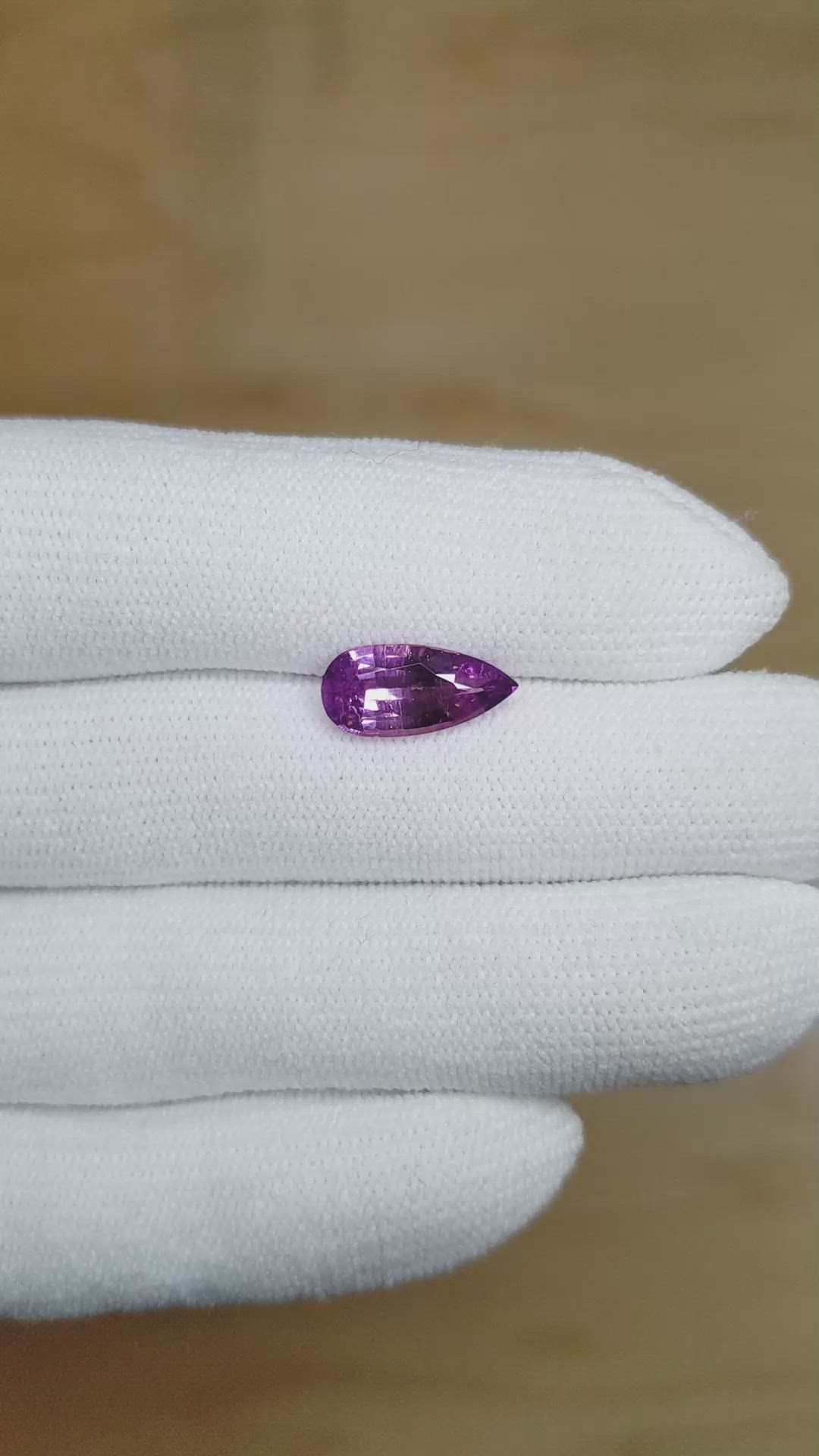 3.03 Ct. Purplish Pink Sapphire from Ceylon (Sri Lanka) Size Video