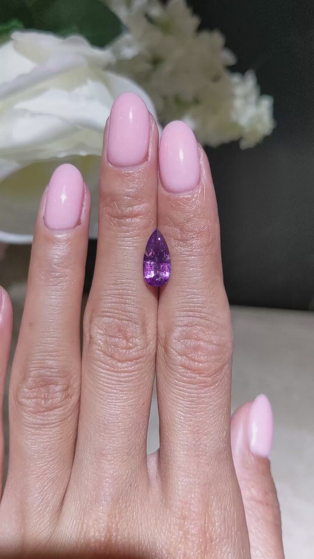 3.03 Ct. Purplish Pink Sapphire from Ceylon (Sri Lanka) Size Video