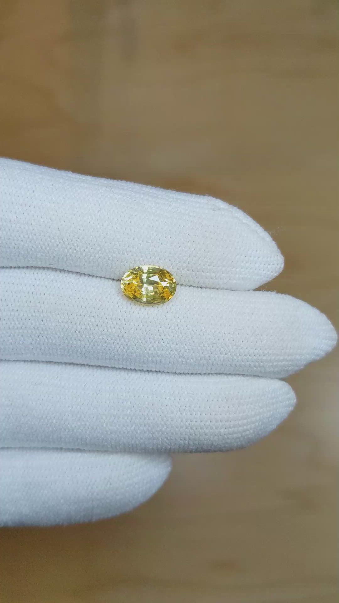 2.08 Ct. Yellow Sapphire from Ceylon (Sri Lanka) Size Video