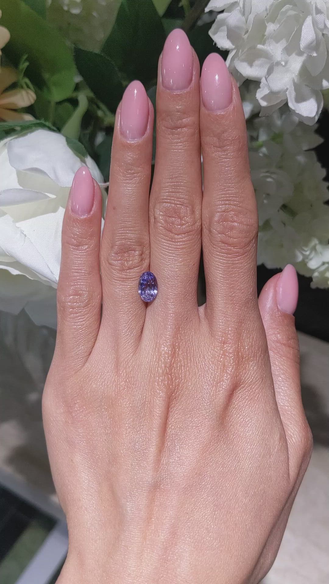2.89 Ct. Violet Sapphire from Ceylon (Sri Lanka) Size Video