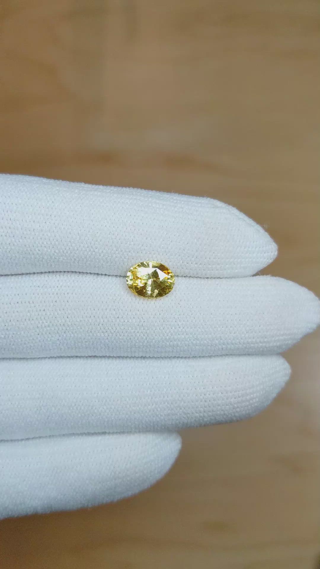 2.12 Ct. Yellow Sapphire from Ceylon (Sri Lanka) Size Video