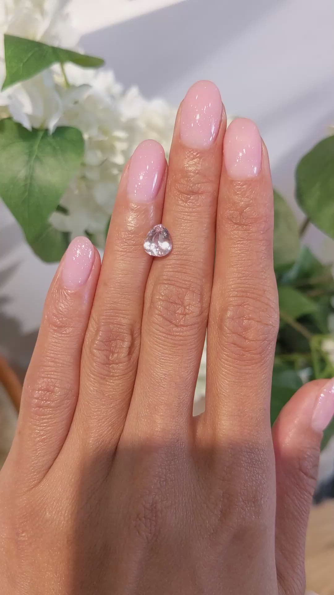 1.89 Ct. Peach Sapphire from Ceylon (Sri Lanka) Size Video