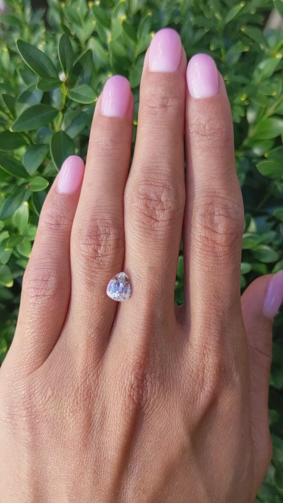 1.89 Ct. Peach Sapphire from Ceylon (Sri Lanka) Size Video