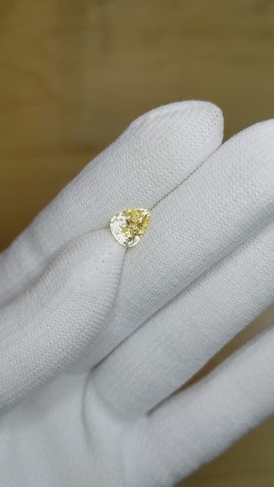 1.92 Ct. Yellow Sapphire from Ceylon (Sri Lanka) Size Video