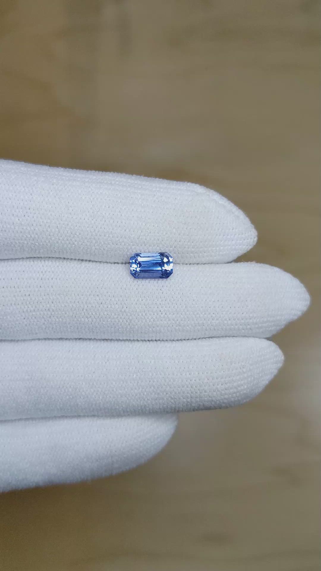 1.40 Ct. Blue Sapphire from Ceylon (Sri Lanka) Size Video