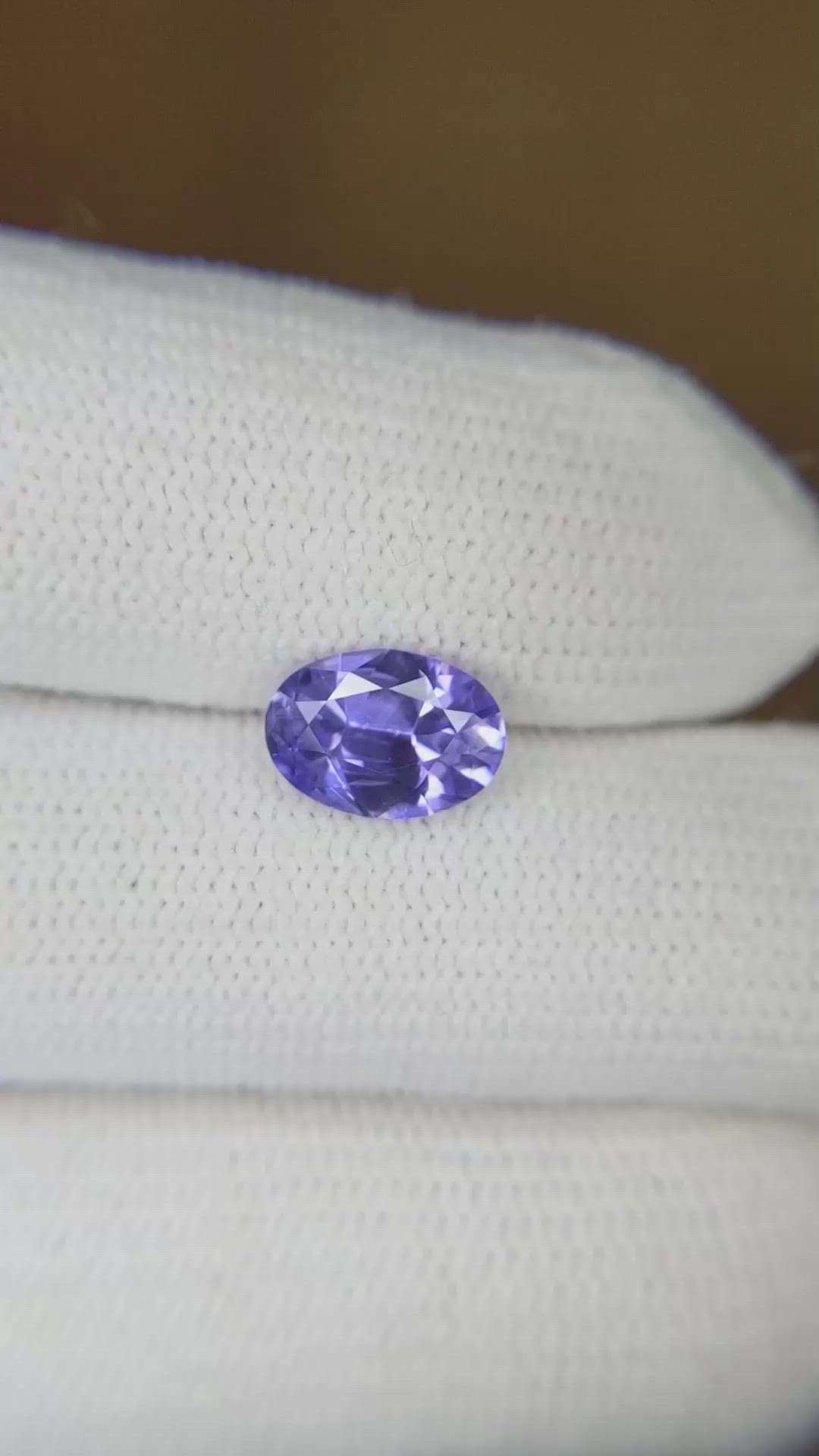 1.73 Ct. Violet Sapphire from Ceylon (Sri Lanka) Size Video
