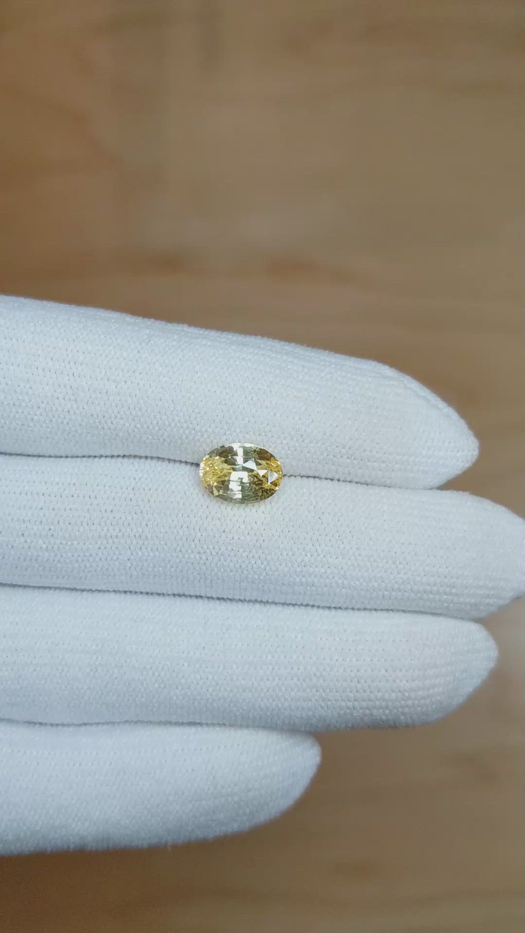 3.34 Ct. Yellow Sapphire from Ceylon (Sri Lanka) Size Video