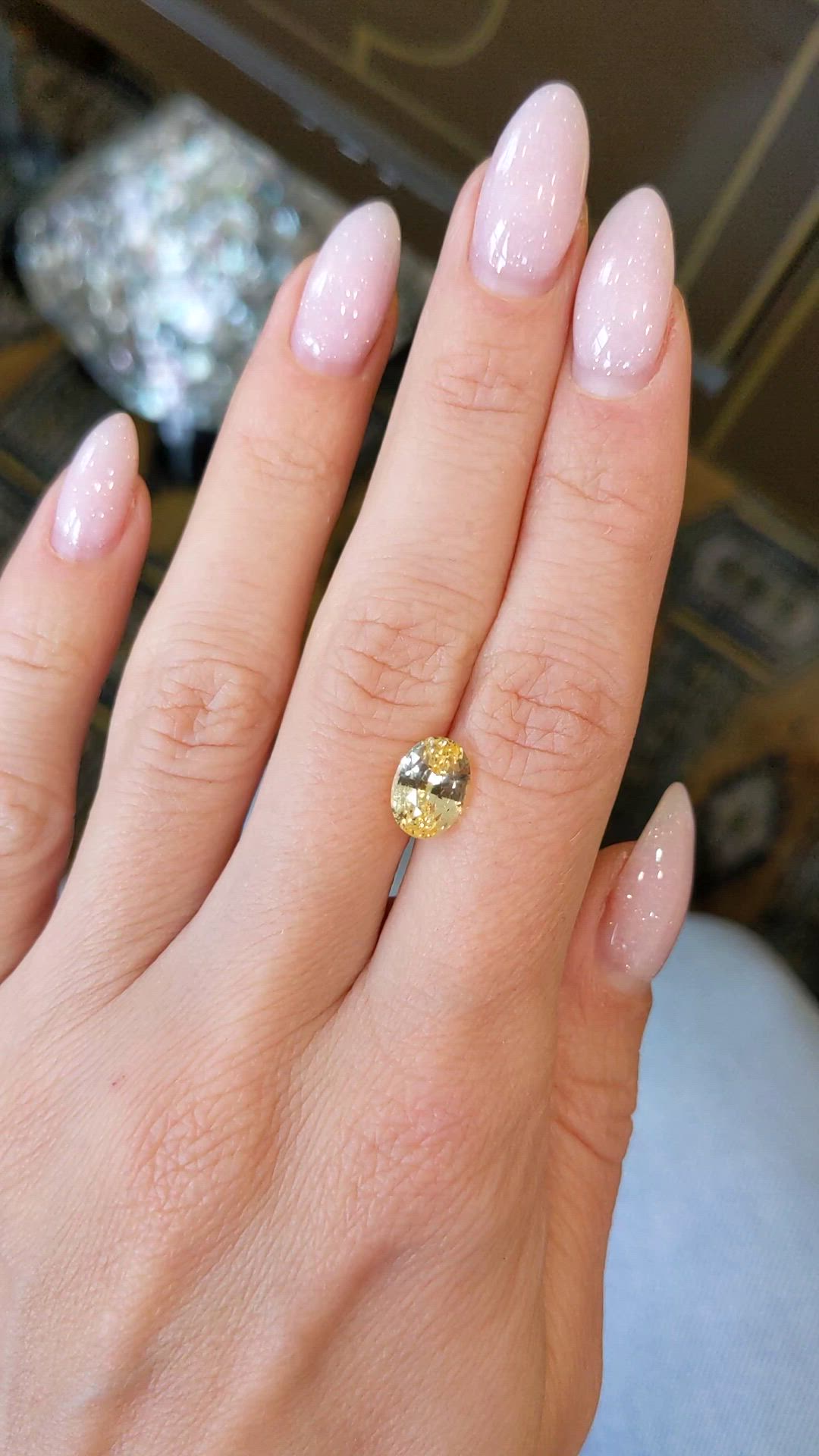 3.34 Ct. Yellow Sapphire from Ceylon (Sri Lanka) Size Video