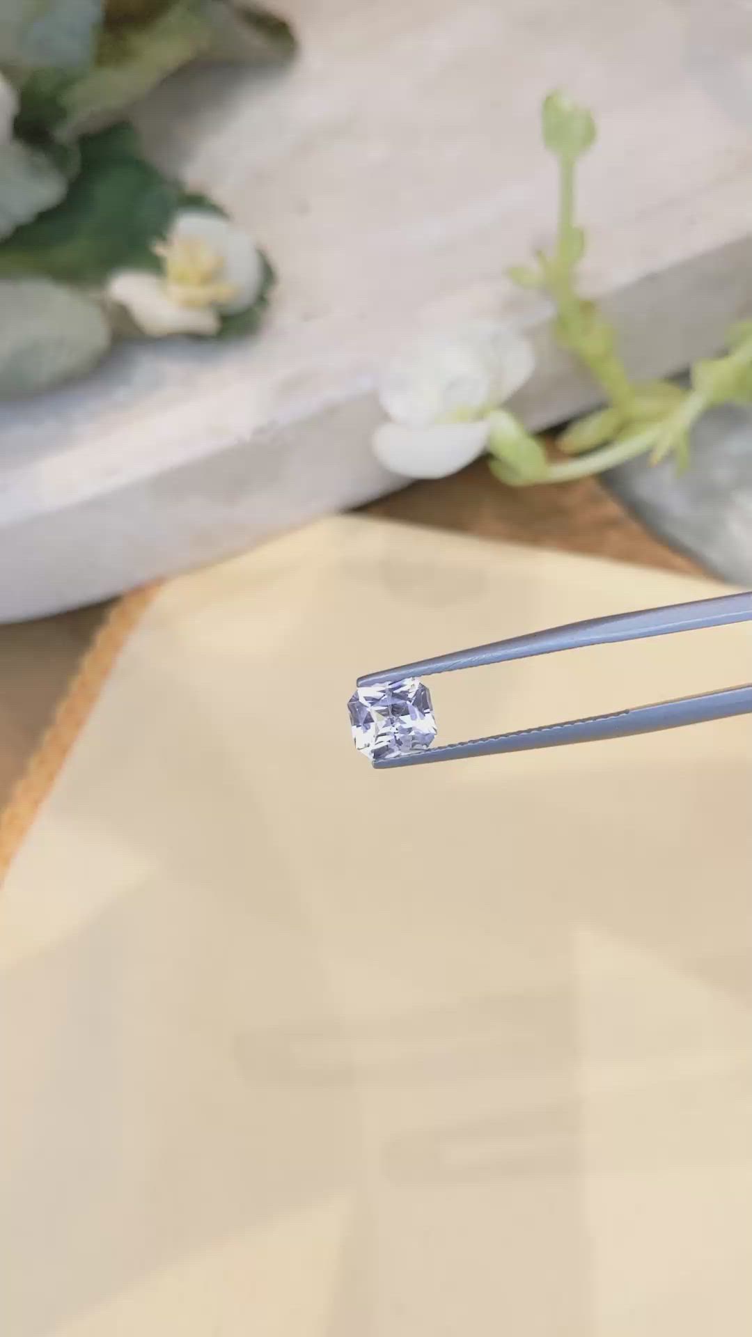 1.32 Ct. White Sapphire from Ceylon (Sri Lanka) Size Video