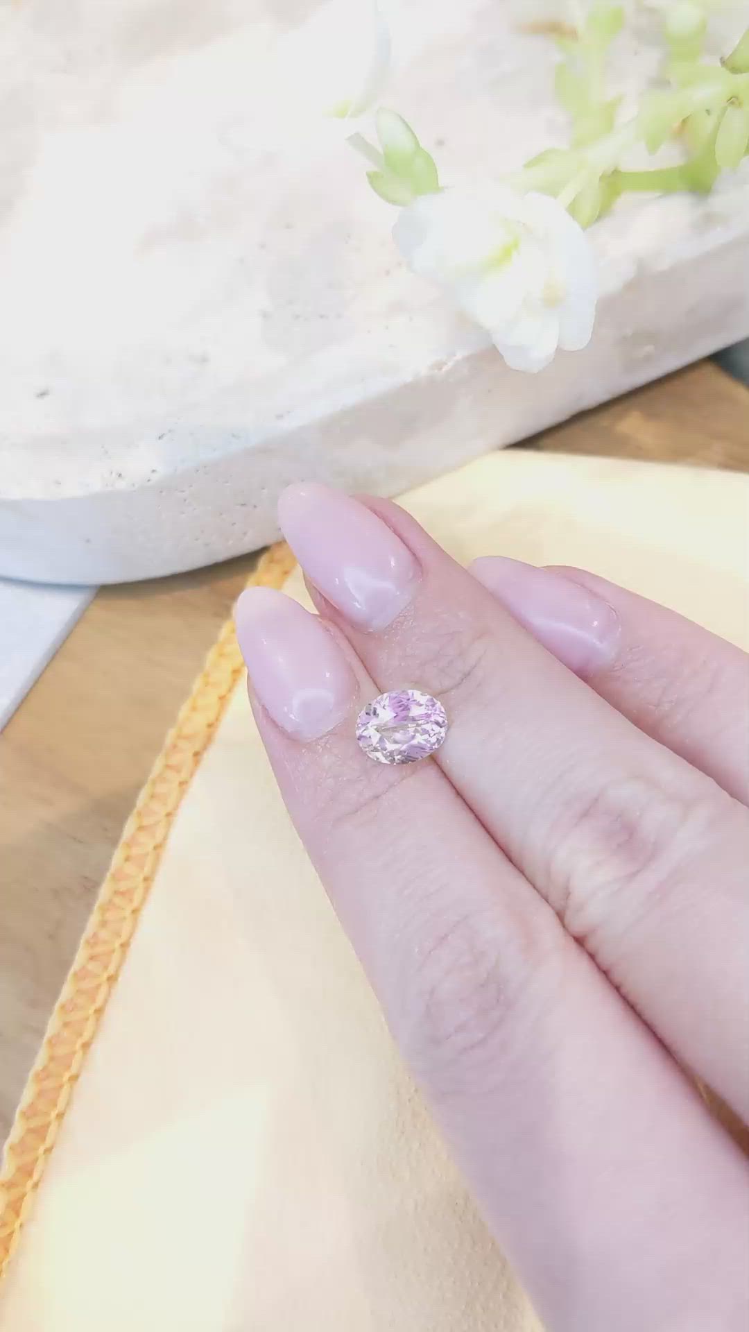 2.19 Ct. Peach Sapphire from Ceylon (Sri Lanka) Size Video