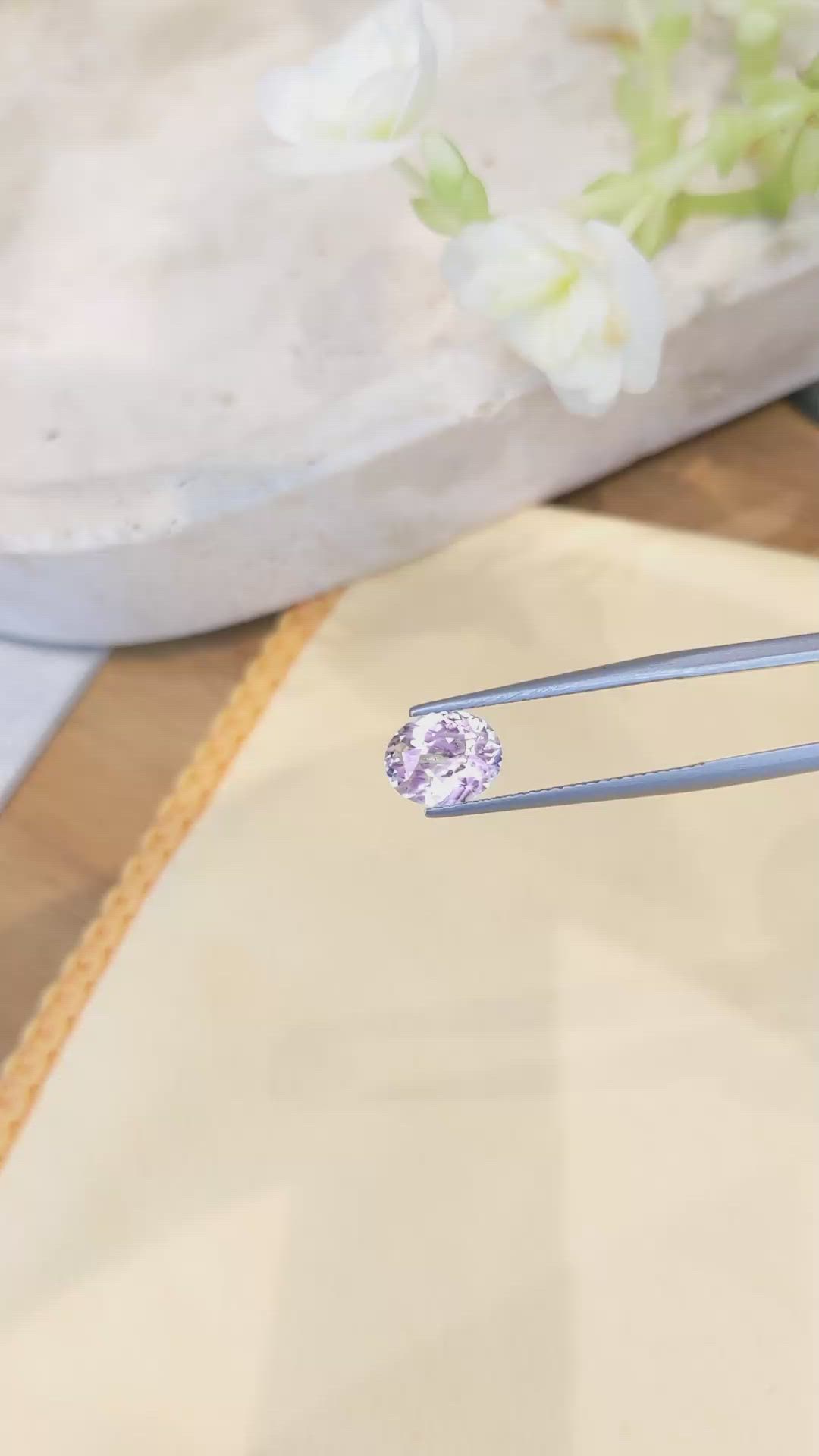2.19 Ct. Peach Sapphire from Ceylon (Sri Lanka) Size Video