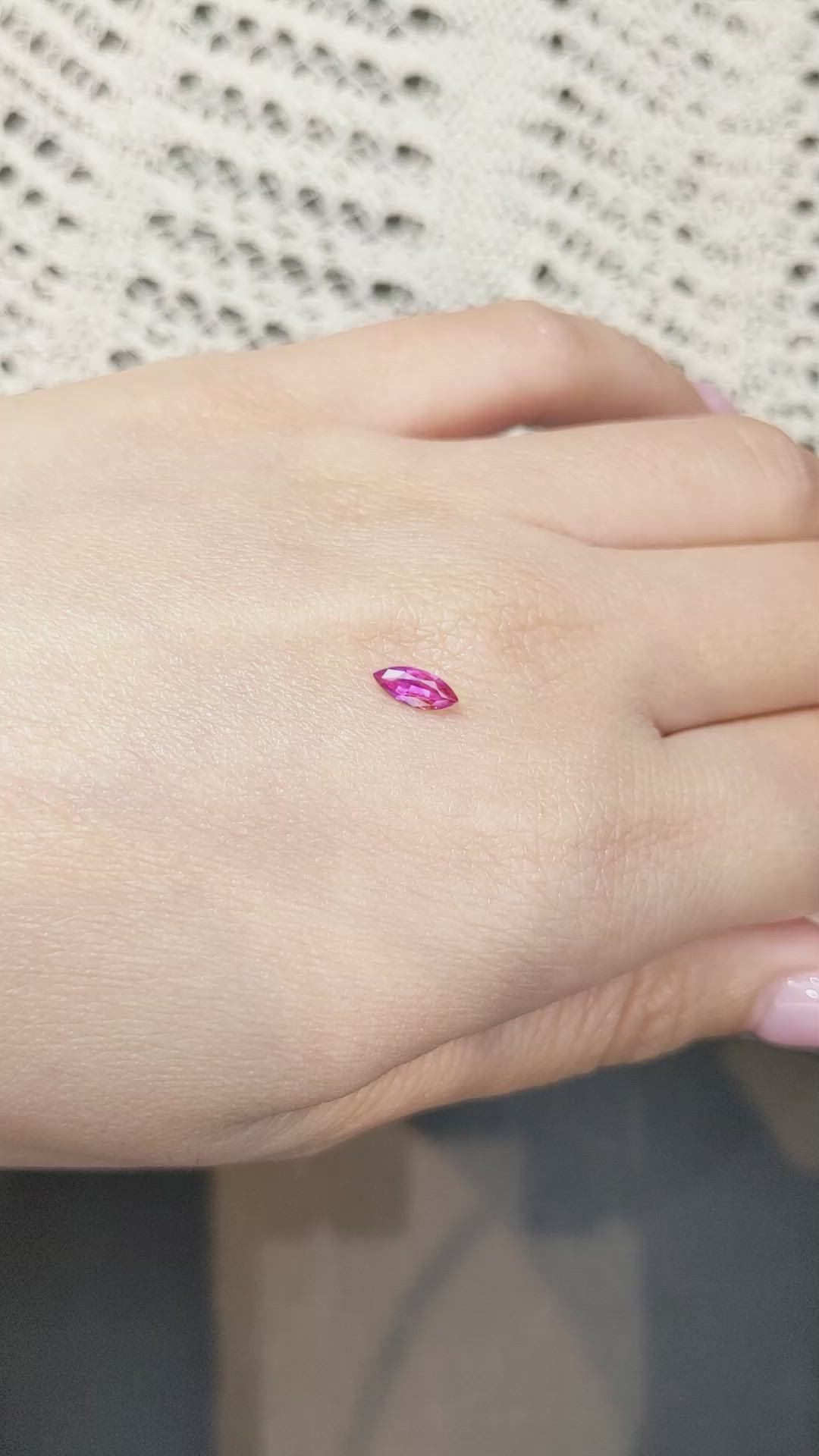 0.38 Ct. Reddish Pink Sapphire from Ceylon (Sri Lanka) Size Video