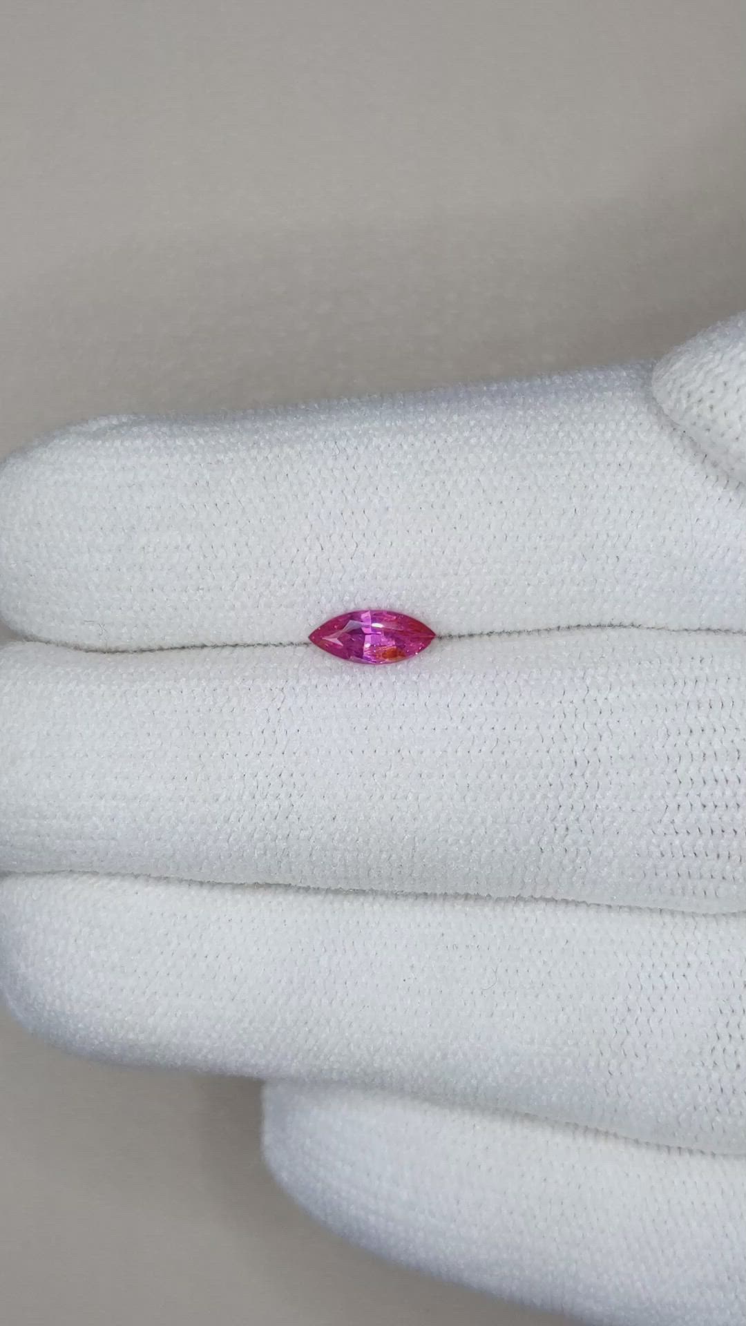 0.38 Ct. Reddish Pink Sapphire from Ceylon (Sri Lanka) Size Video